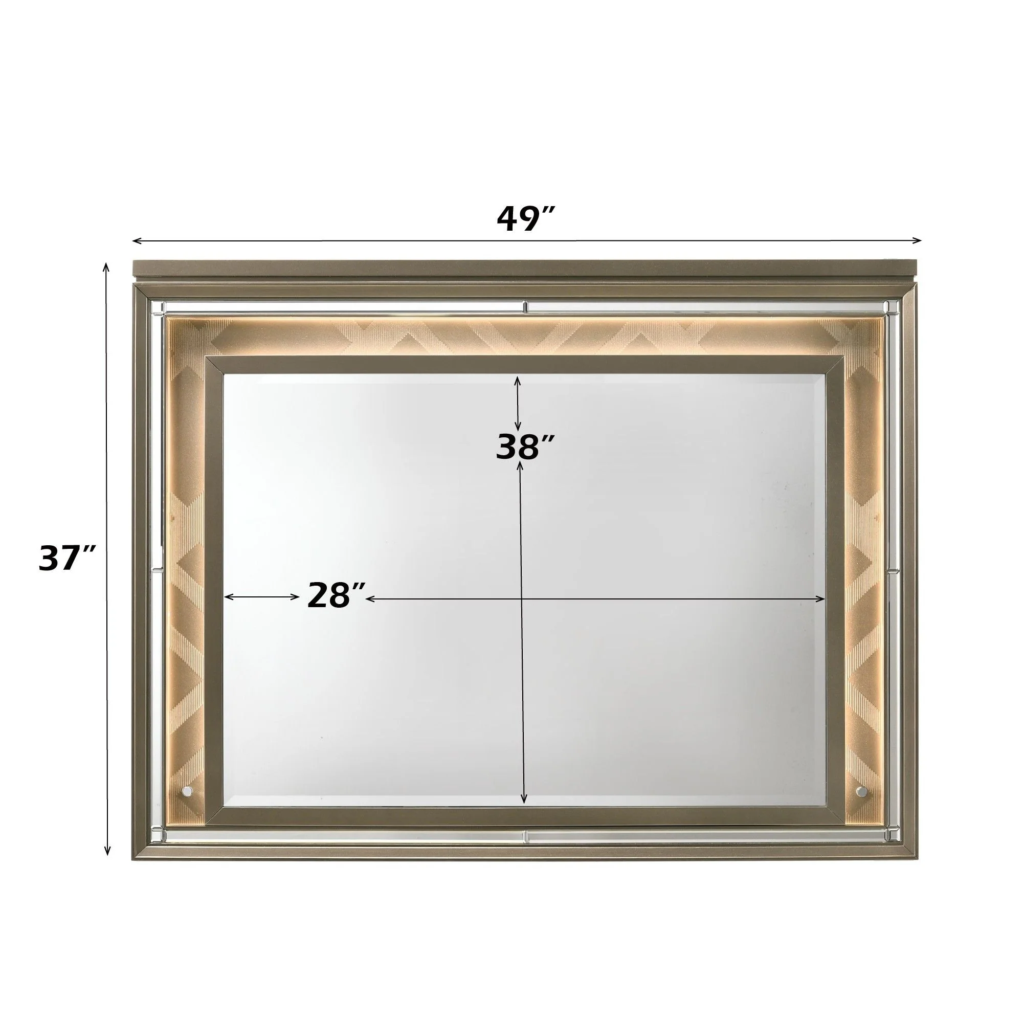 Skylar - Mirror With LED - Champagne - Image 4