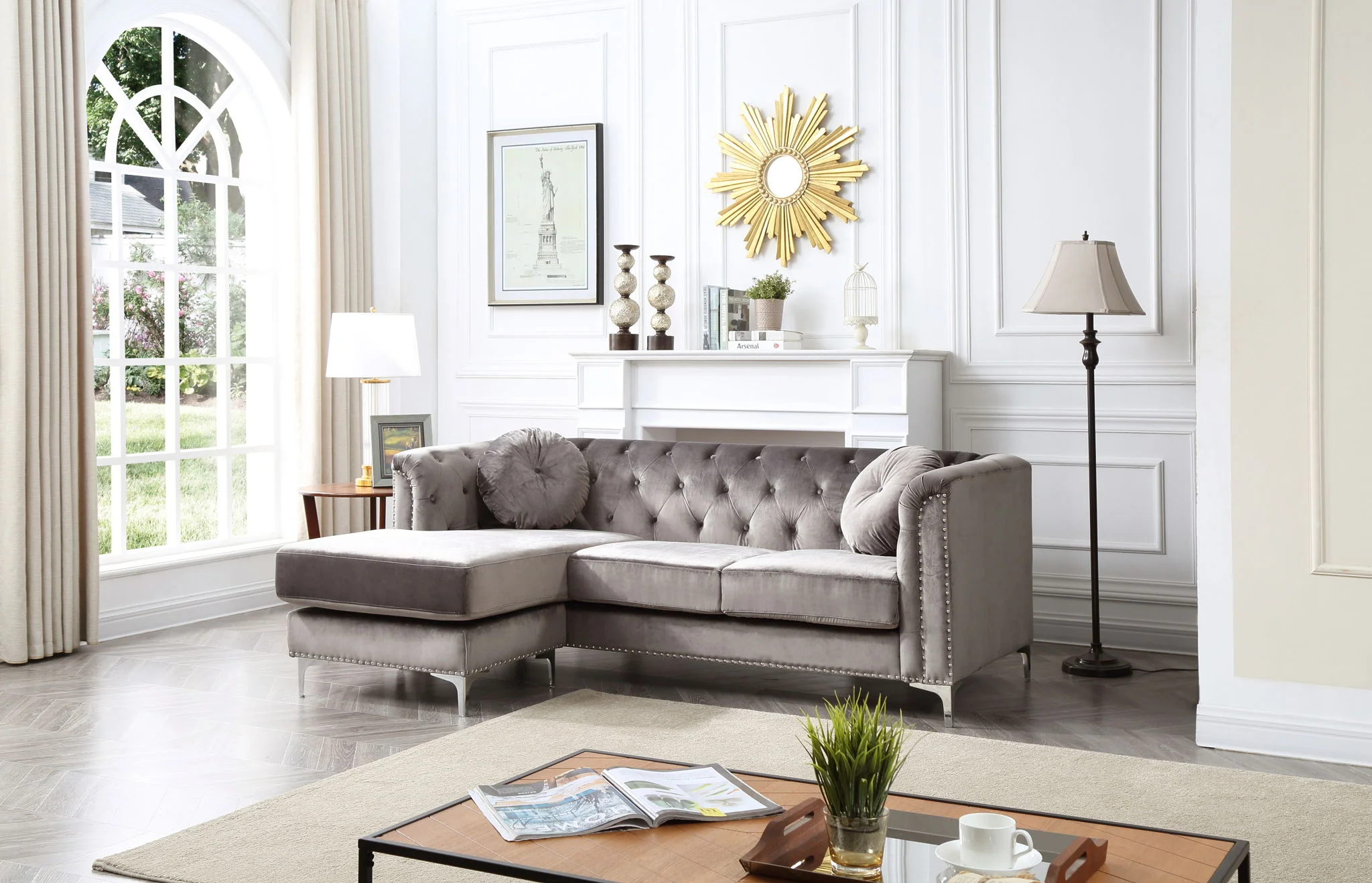 Soft y Micro Suede Sofa Chaise