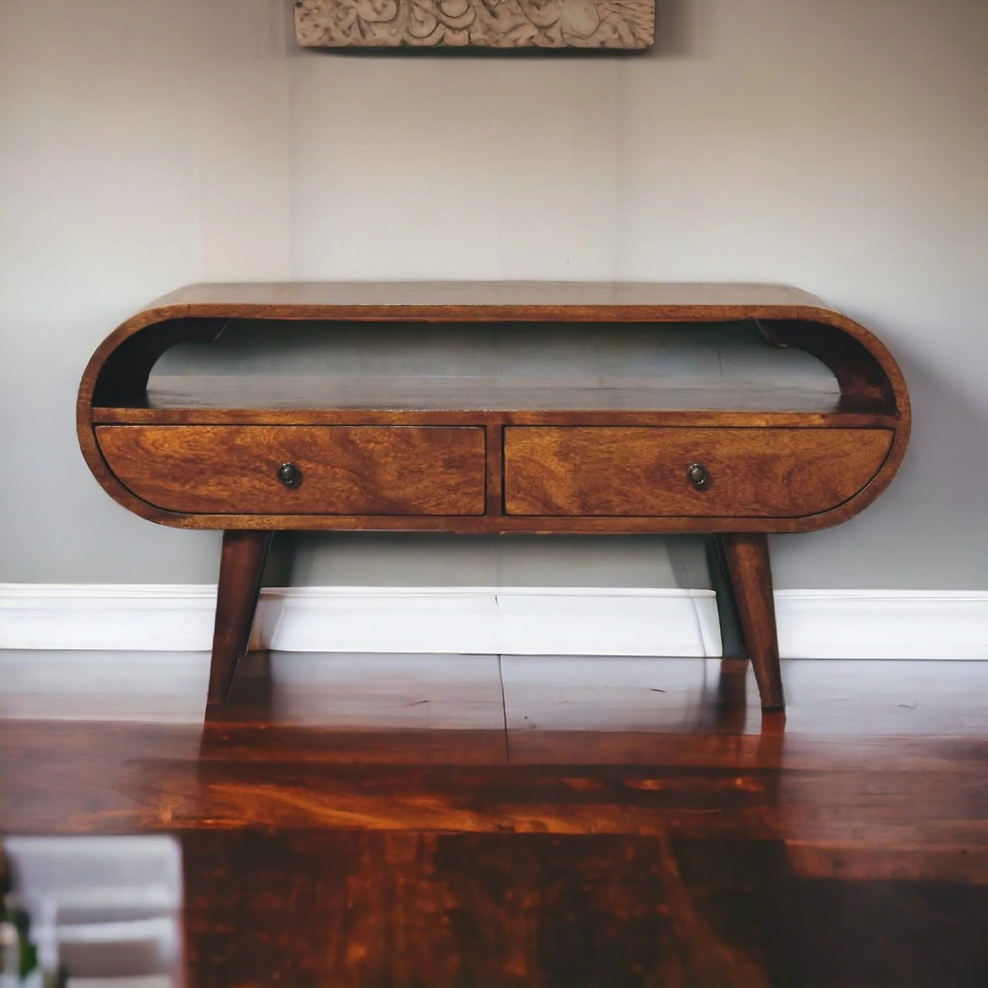 Solid Wood Circular TV Stand - Image 2