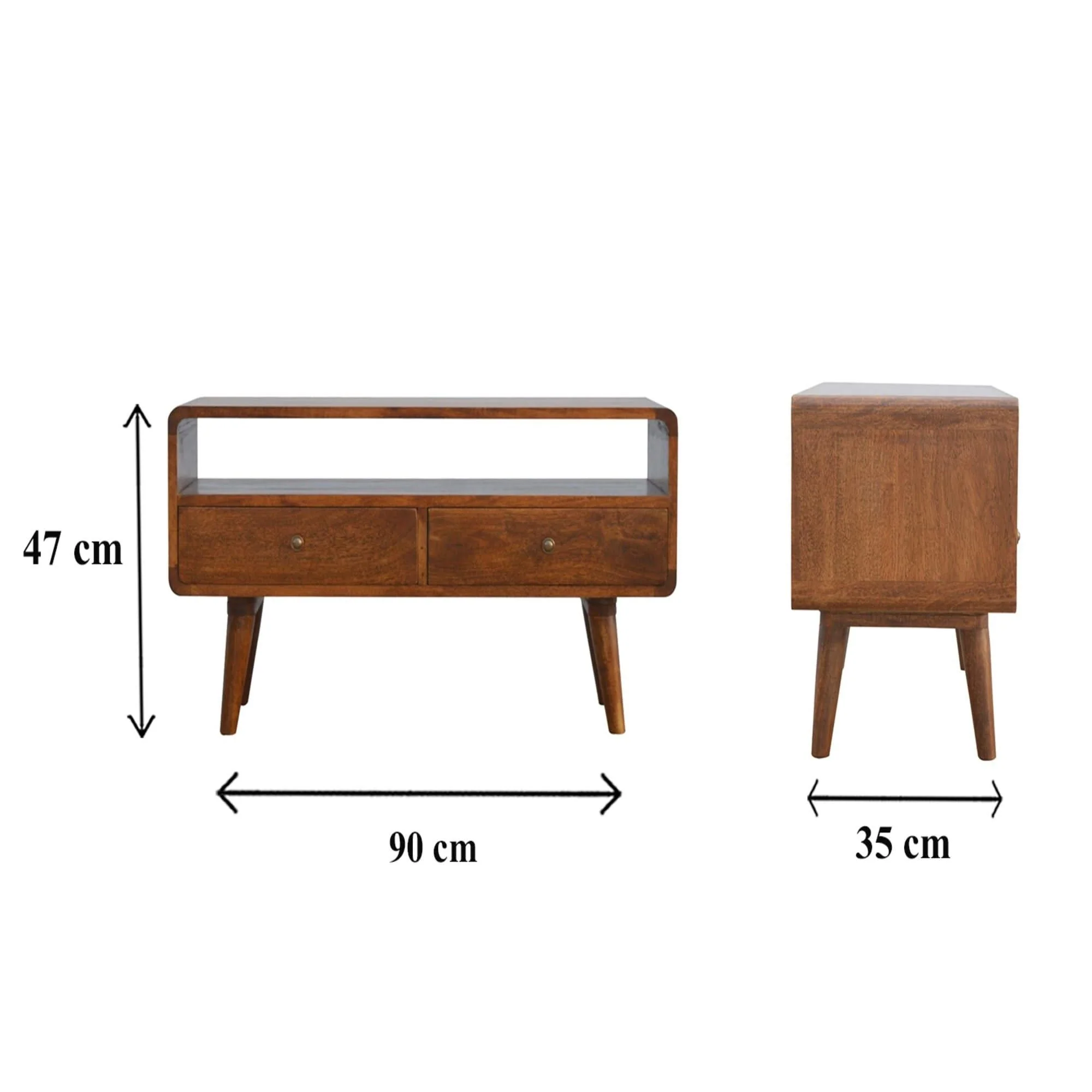 Solid Wood Curved Media Unit - Image 11