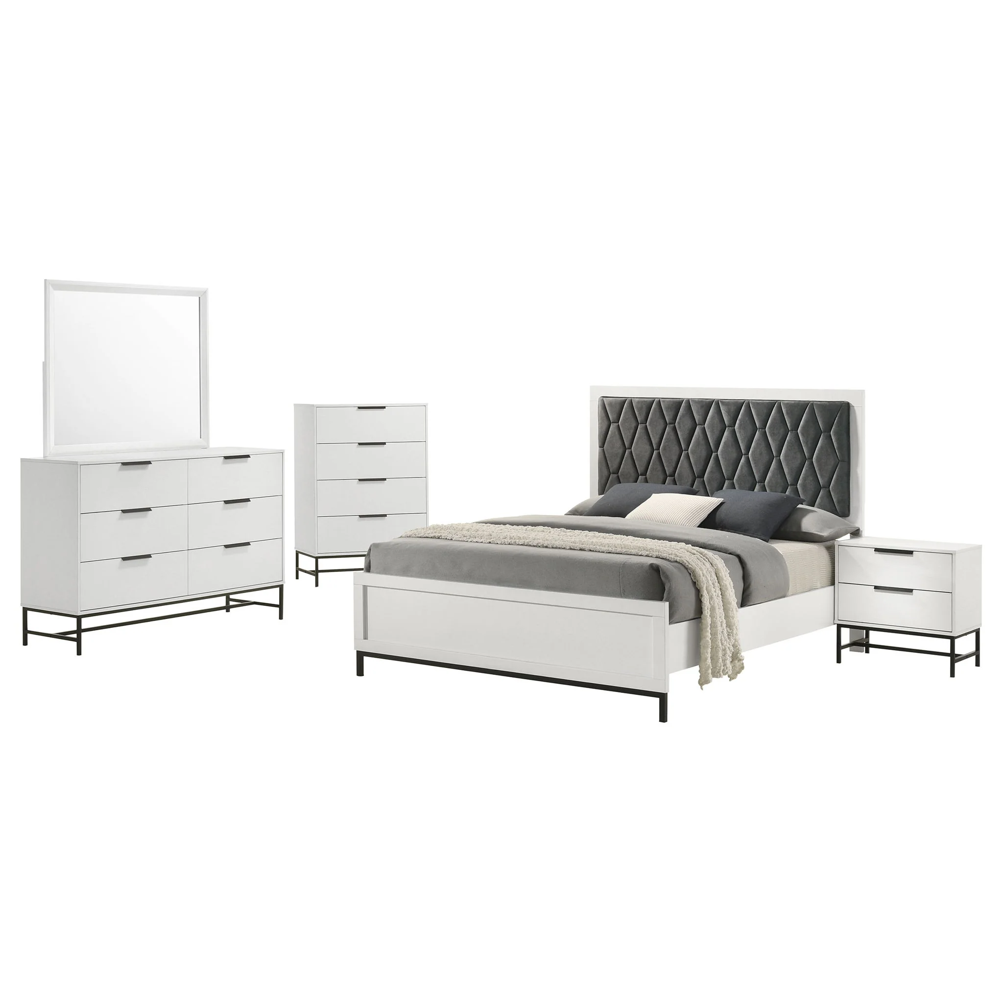 Sonora 5-piece Eastern King Bedroom Set White - Image 2