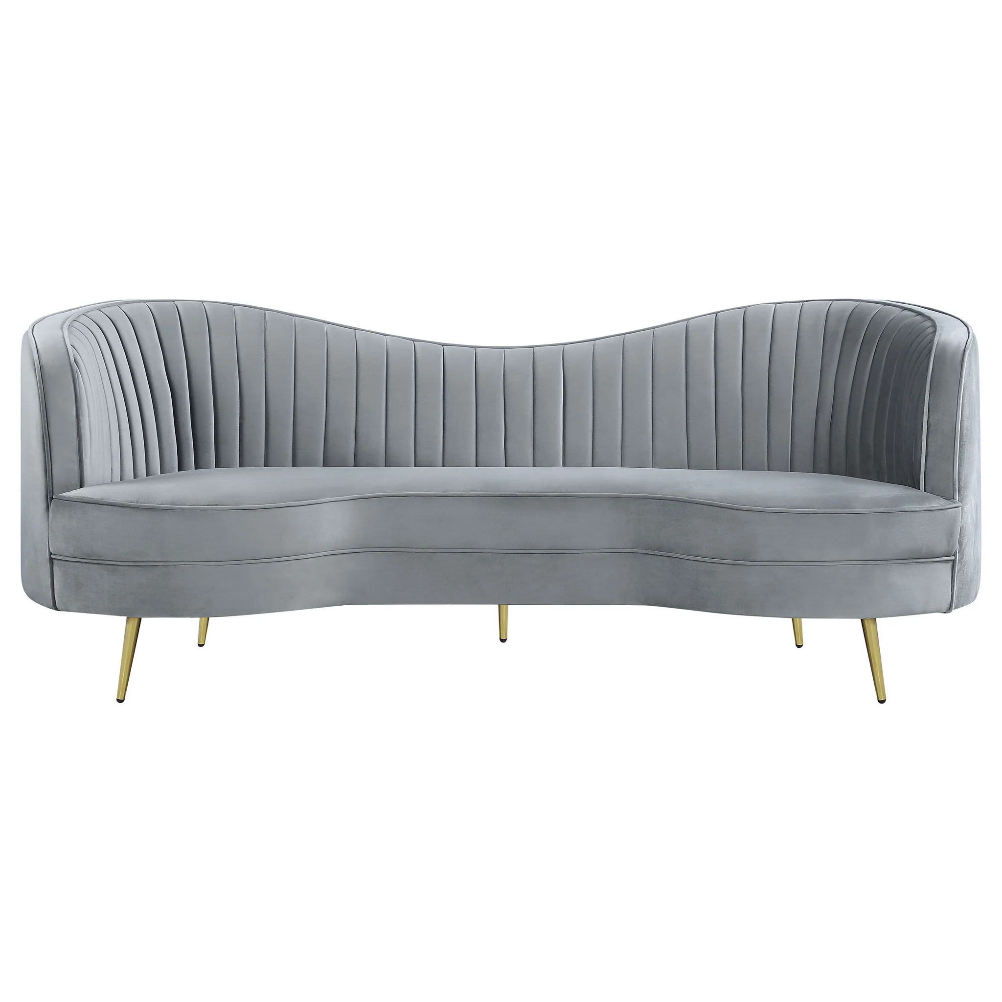 Sophia Upholstered Channel Tufted Sofa Grey - Image 2
