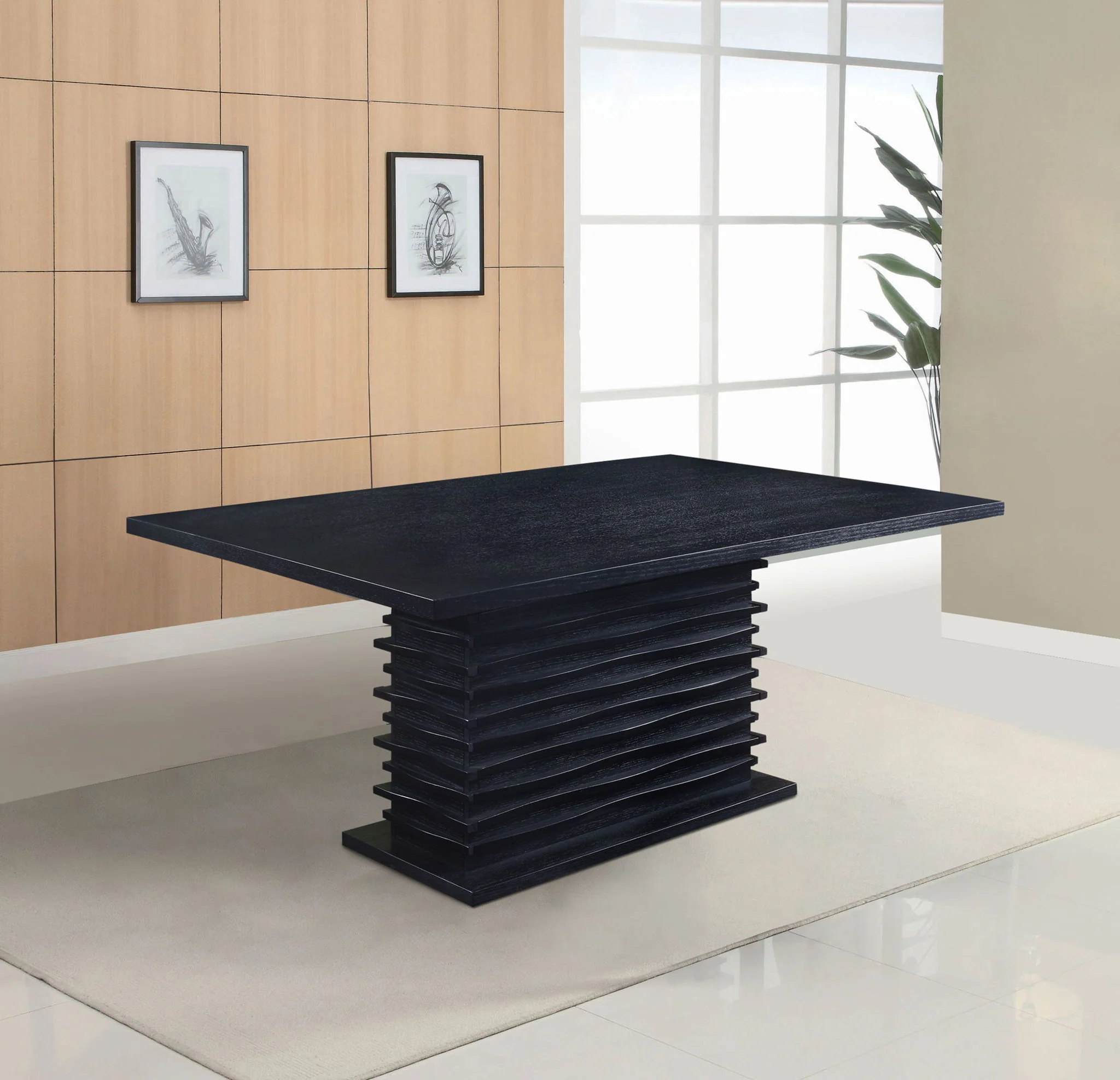 Stanton Rectangular 66-inch Dining Table Black - Image 4