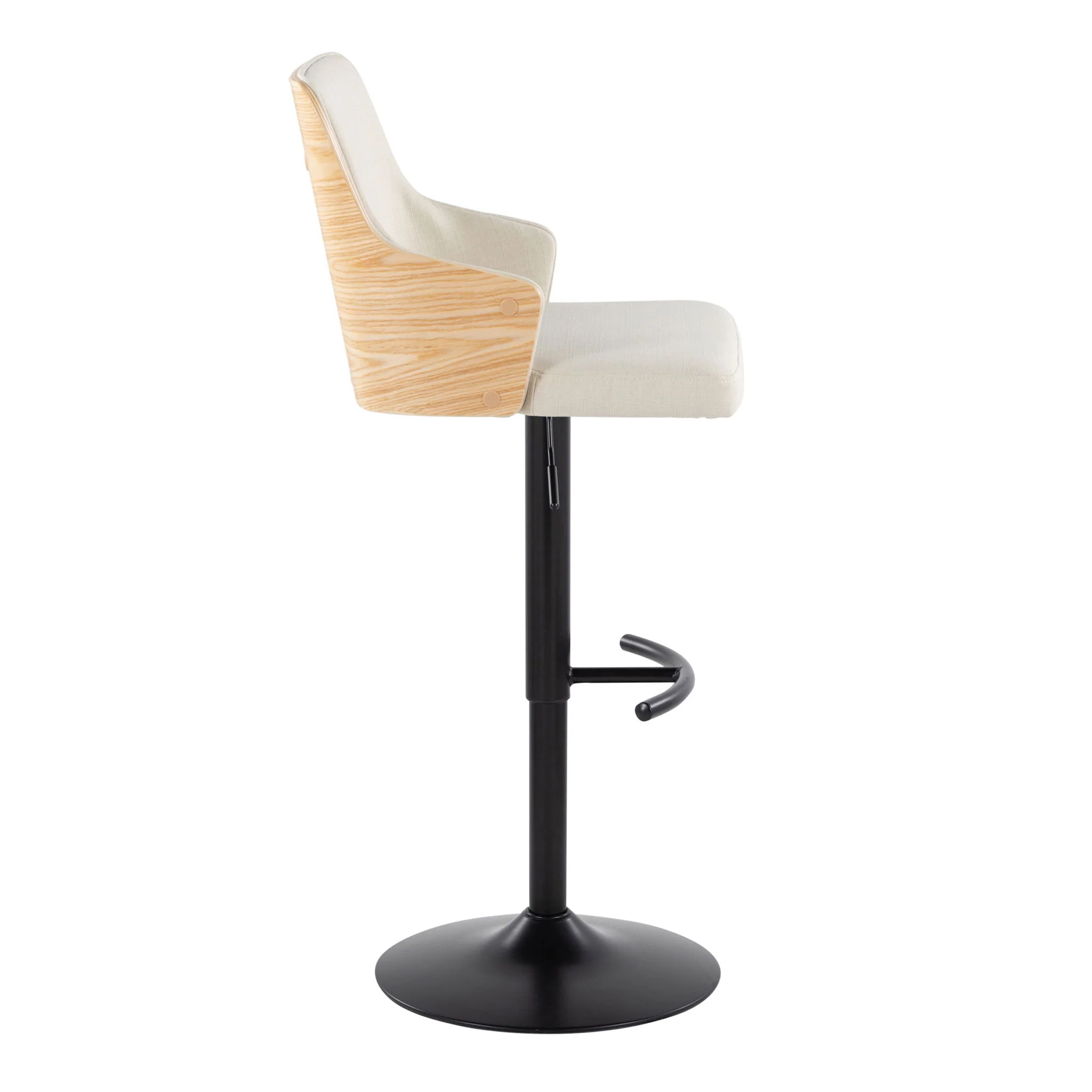 Stella - Contemporary Adjustable Barstool Stool With Swivel And Rounded T Footrest (Set of 2) - Image 8