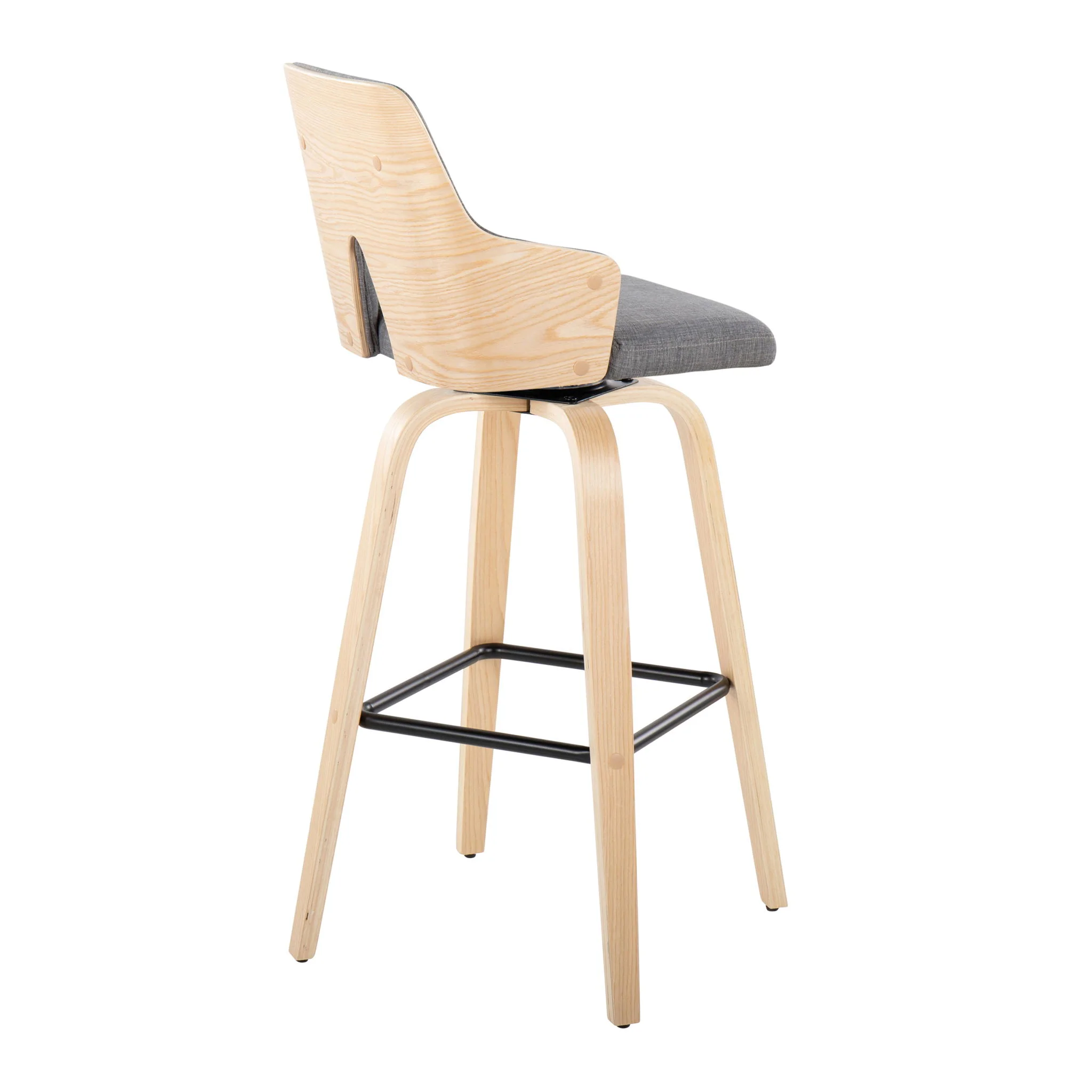 Stella - Contemporary Fixed Height Barstool With Swivel Square Footrest (Set of 2) - Image 3