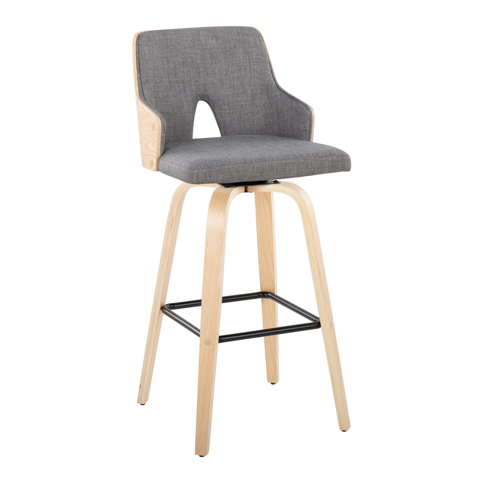 Stella - Contemporary Fixed Height Barstool With Swivel Square Footrest (Set of 2) - Image 5