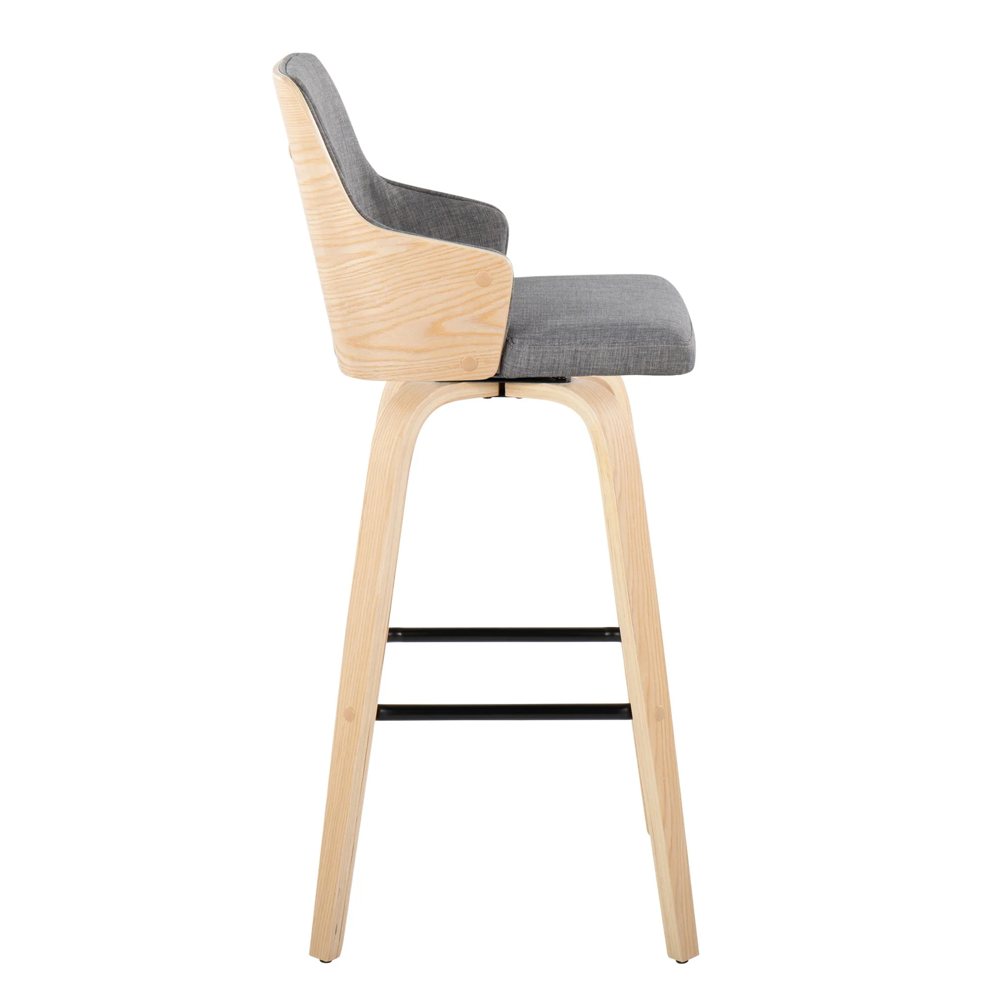 Stella - Contemporary Fixed Height Barstool With Swivel Square Footrest (Set of 2) - Image 8