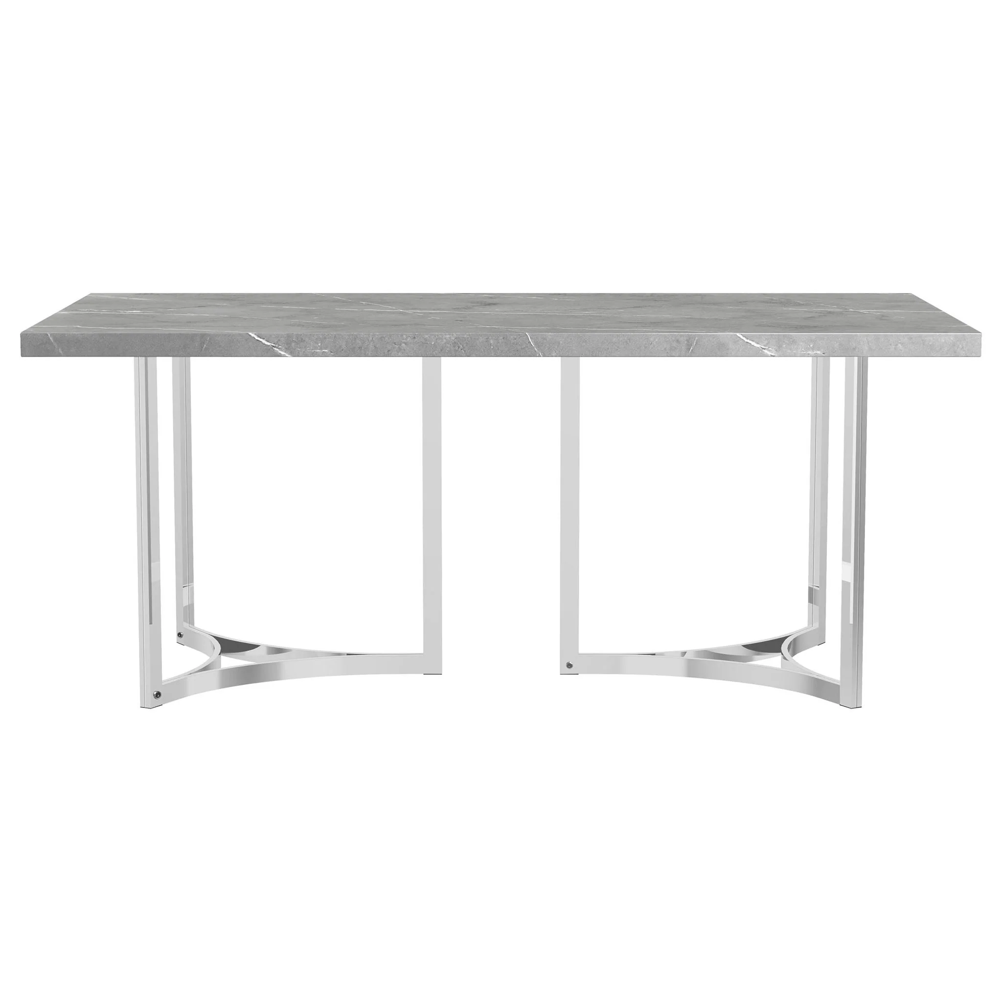 Sterling 72-inch Rectangular Dining Table Grey Faux Marble - Image 4