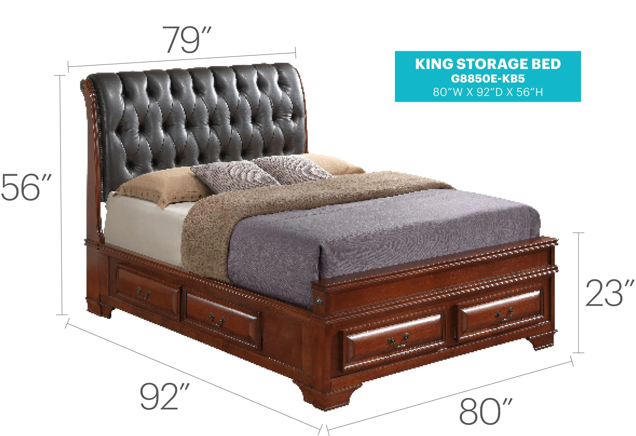Storage Bed Elegant Transitional - Image 7