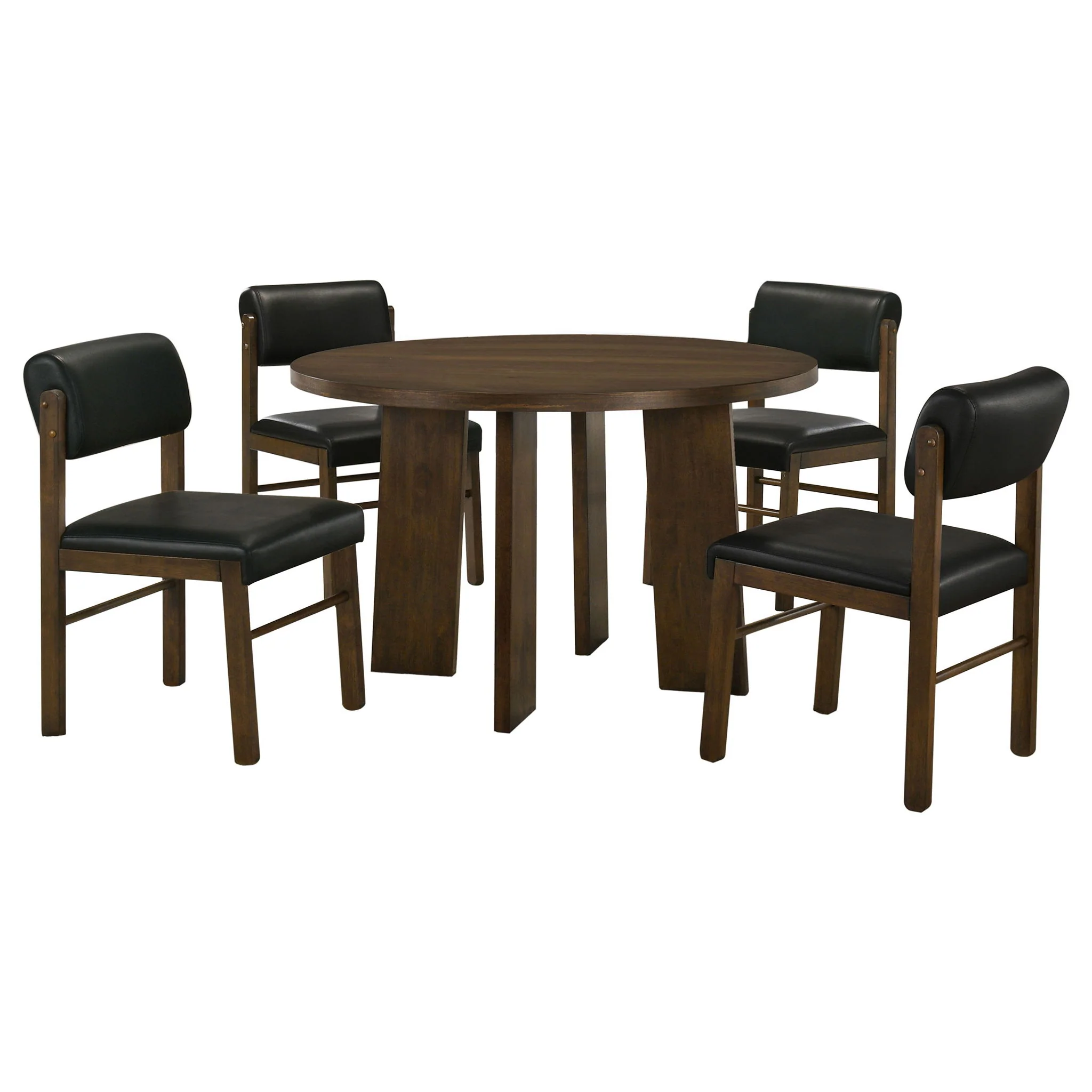 Strouse 5-piece Dining Set Black and Walnut - Image 3