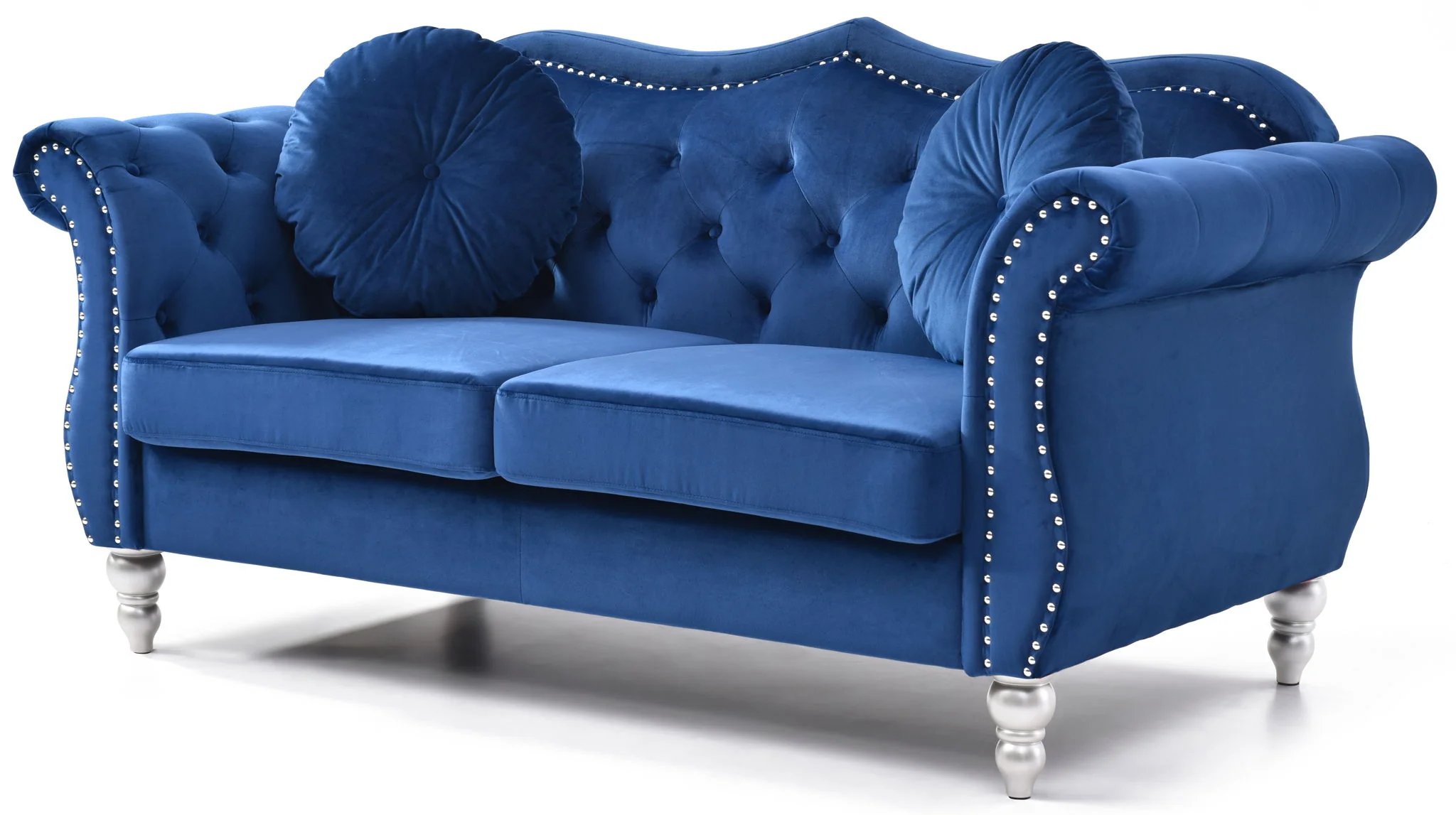 Stylish Flared Arm Loveseat - Image 13