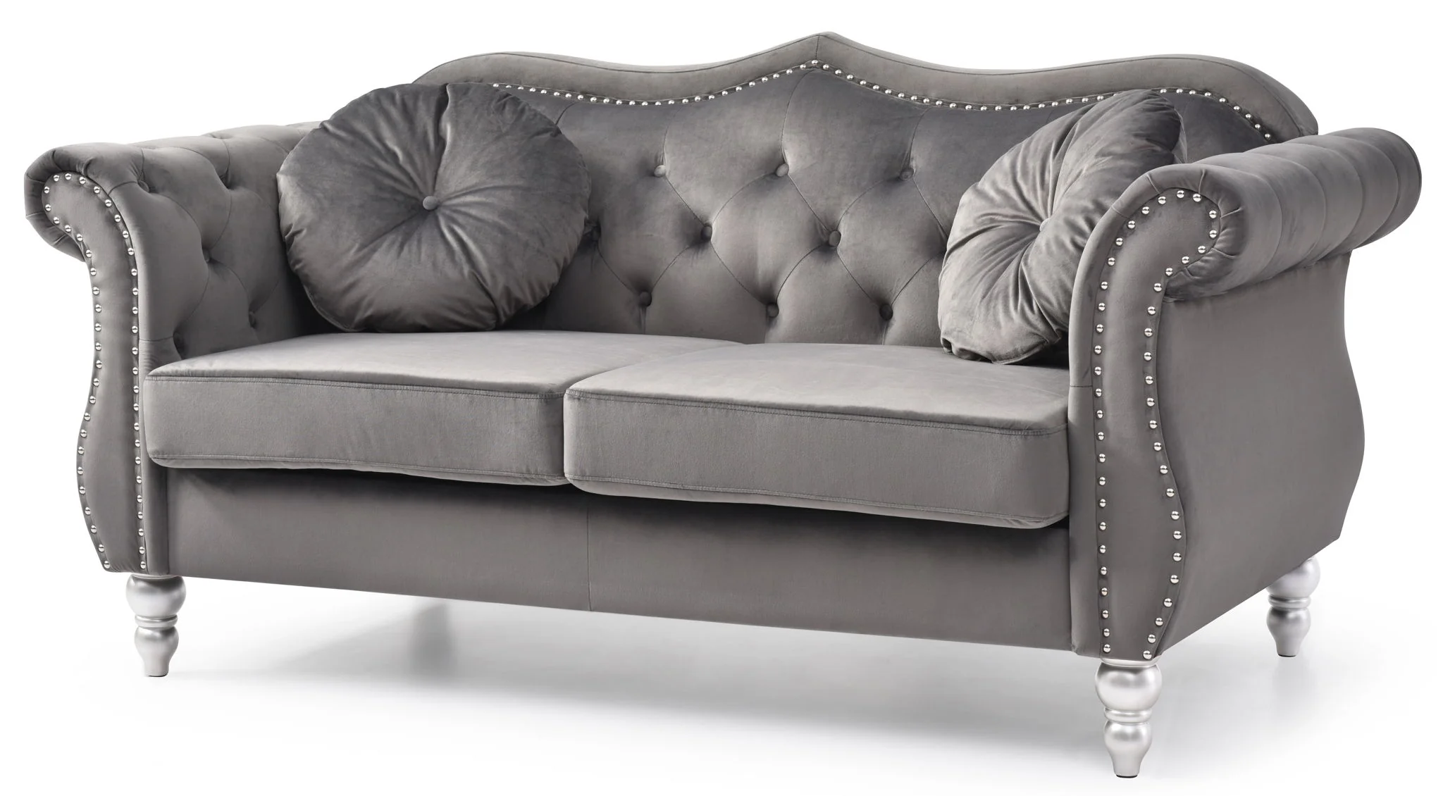 Stylish Flared Arm Loveseat - Image 5