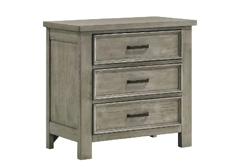 Sullivan Grey 3 Drawer Nightstand with Contemporary Storage - Image 2