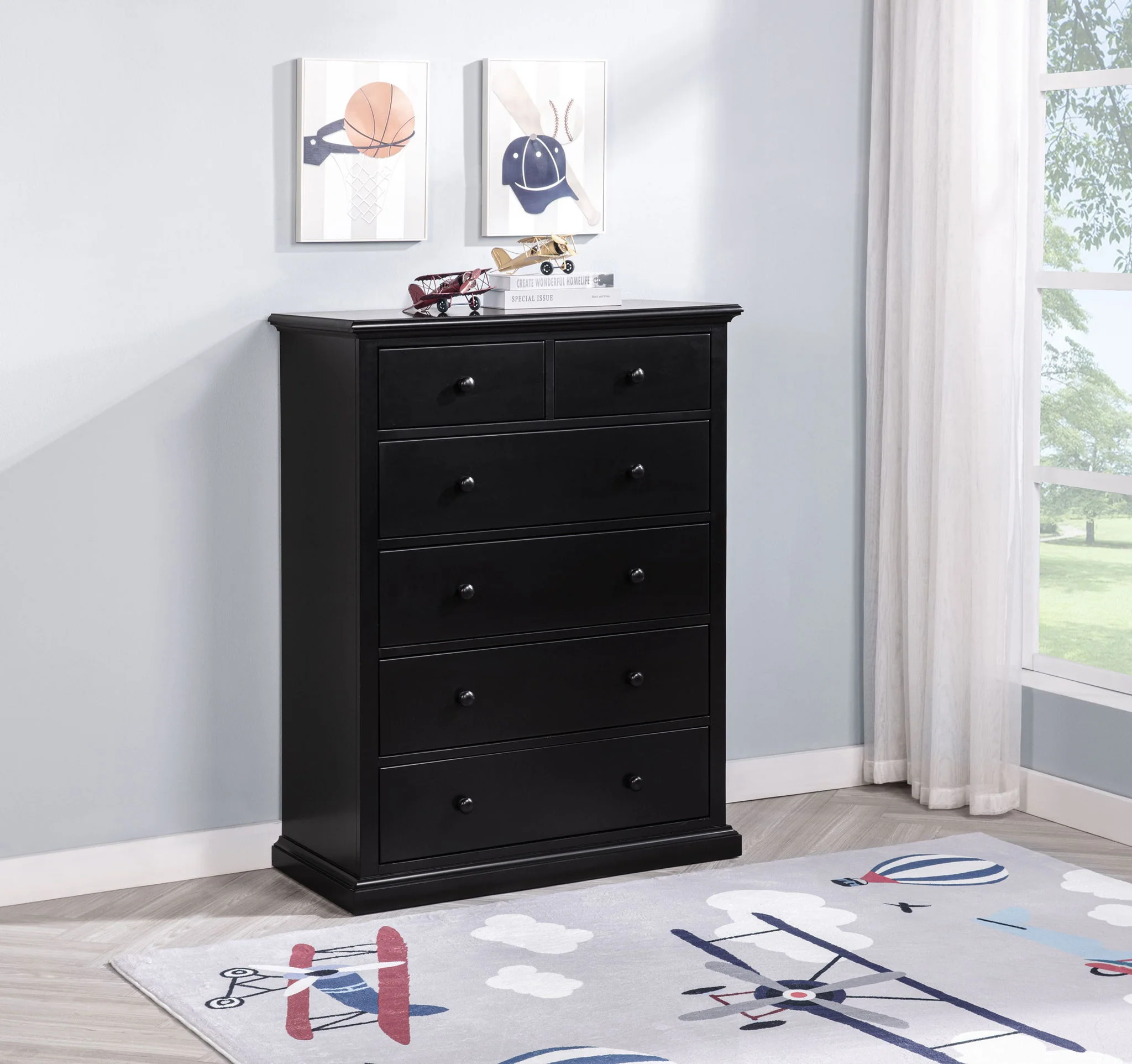 Sumerlin 6-drawer Bedroom Chest of Drawers Black - Image 4