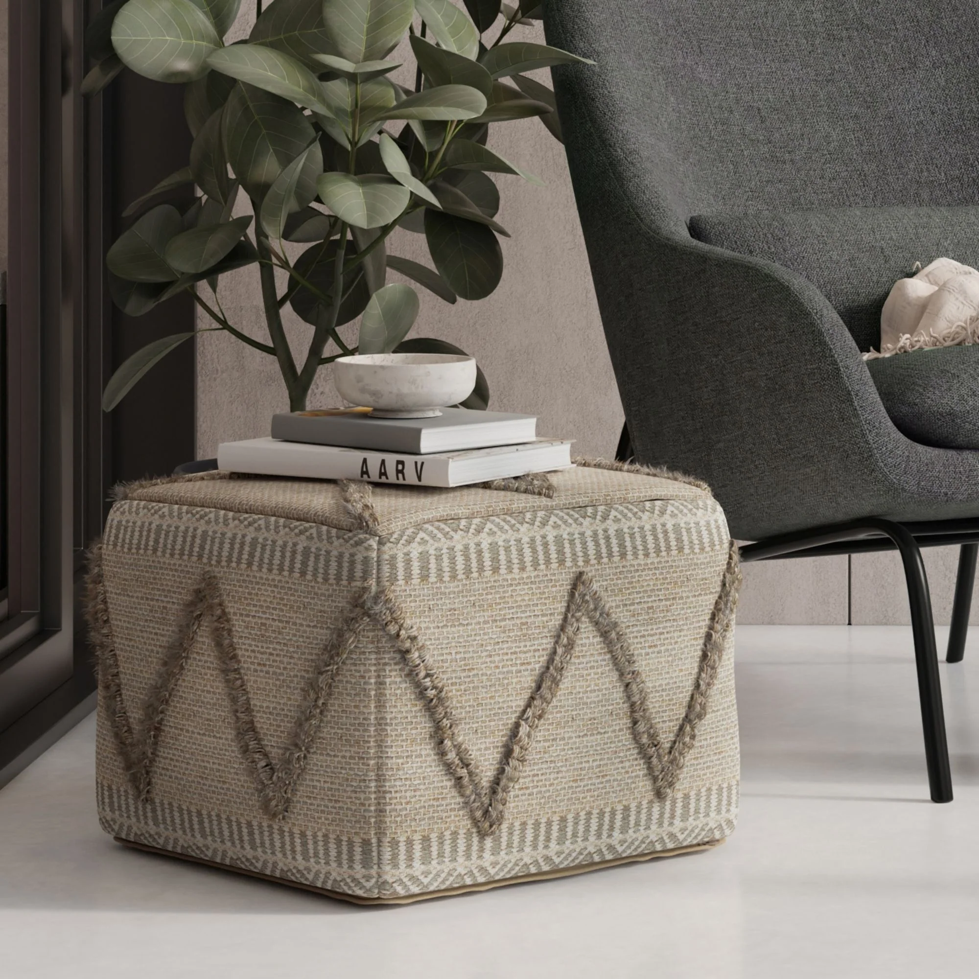 Sweeney - Upholstered Square Pouf - Image 8