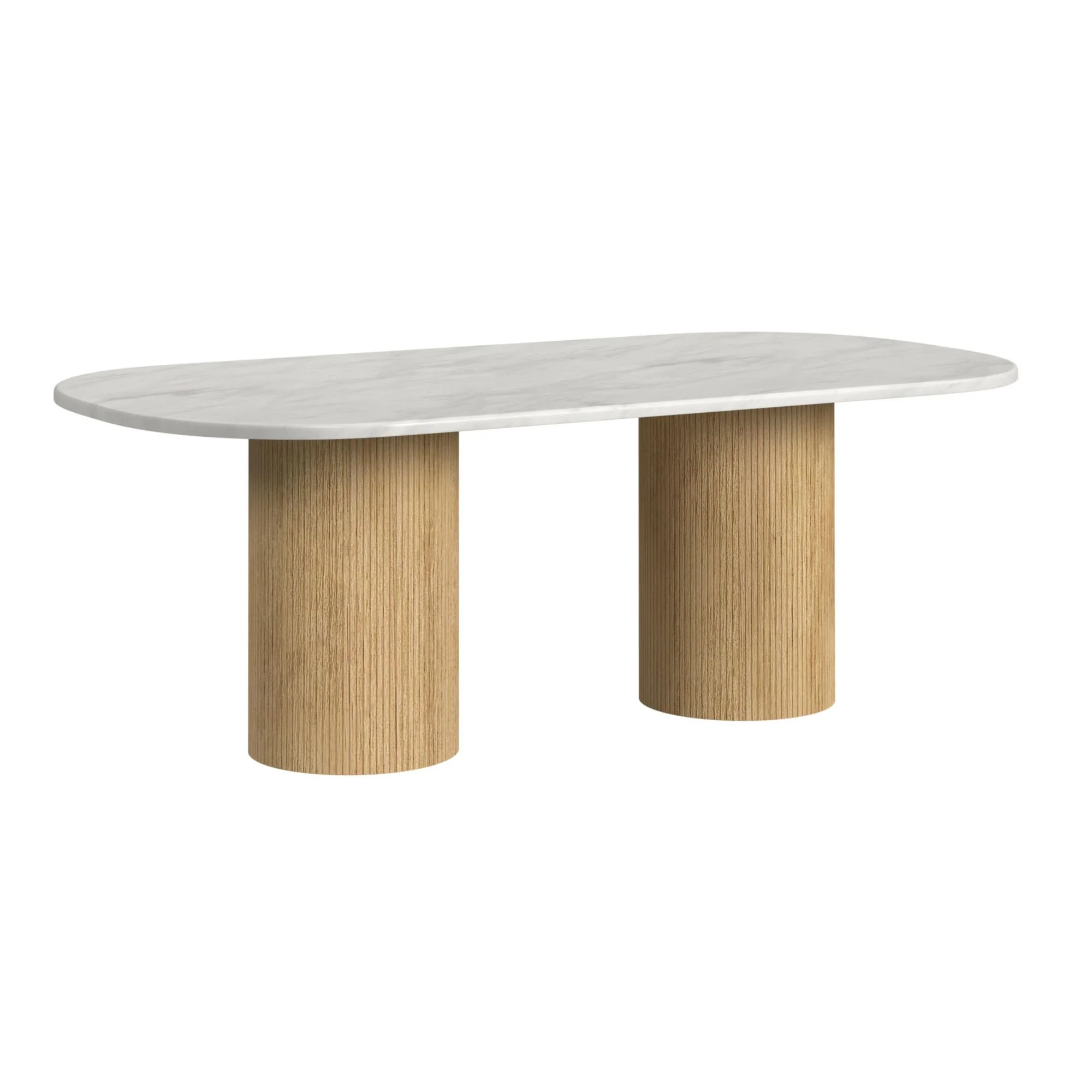 Sylvie - Oval Dining Table With Faux Marble Top - Image 2