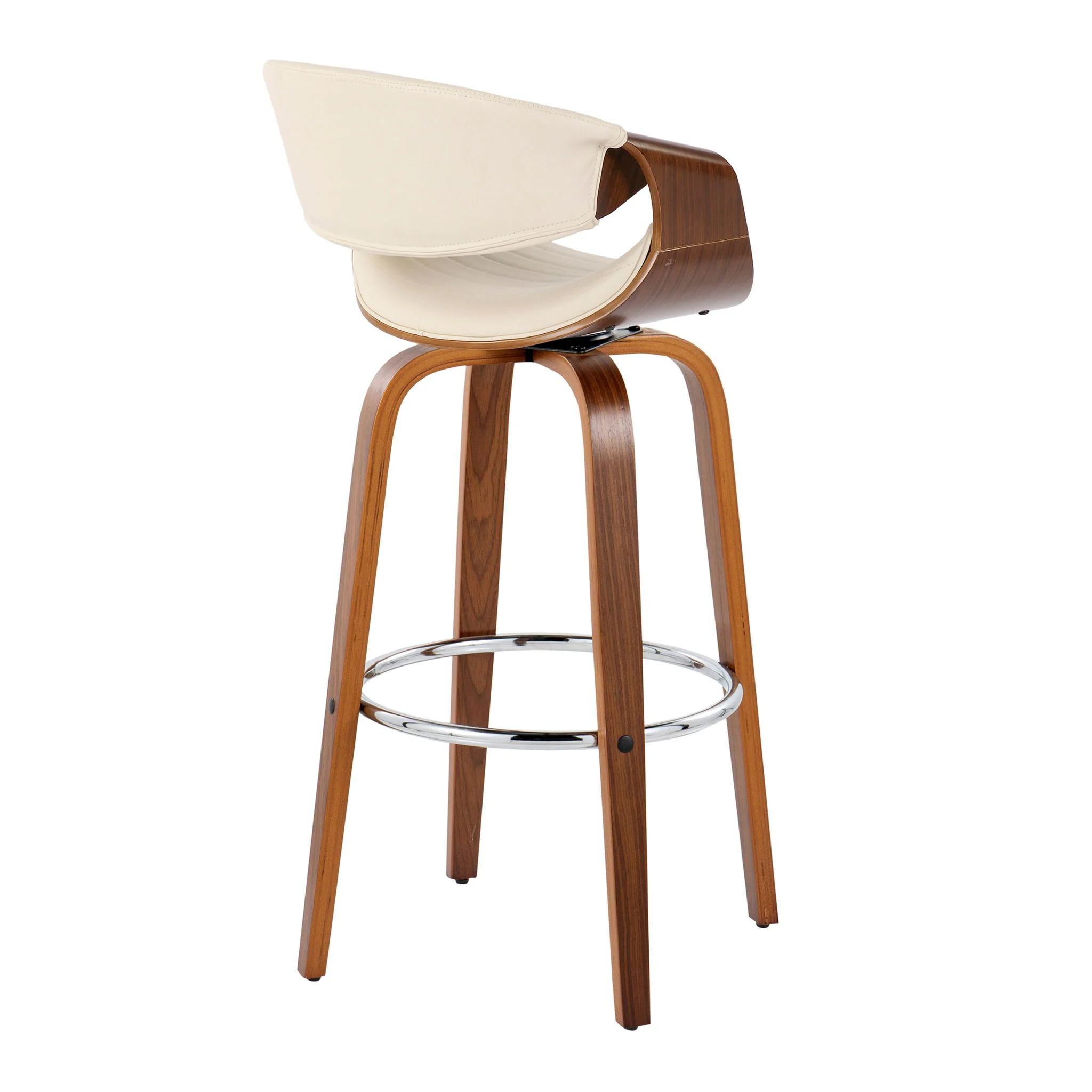 Symphony - Mid Century Modern Fixed Height Barstool With Swivel With Round Footrest (Set of 2) - Image 3