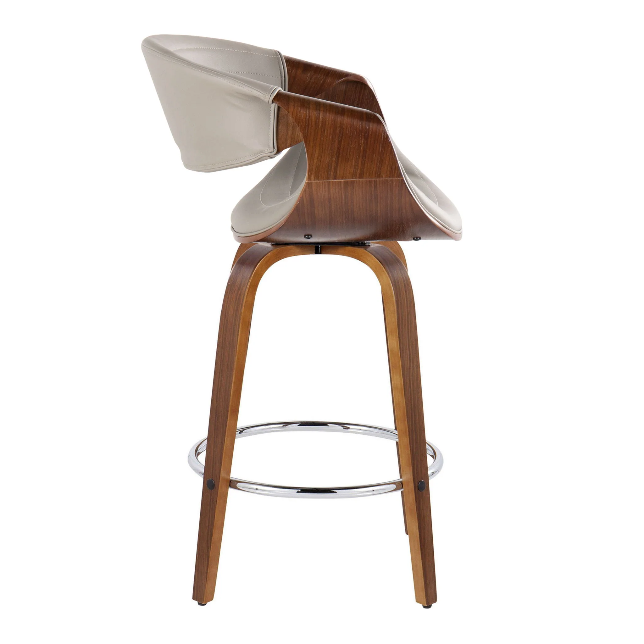 Symphony - Mid Century Modern Fixed Height Counter Stool & Swivel With Round Footrest (Set of 2) - Image 6
