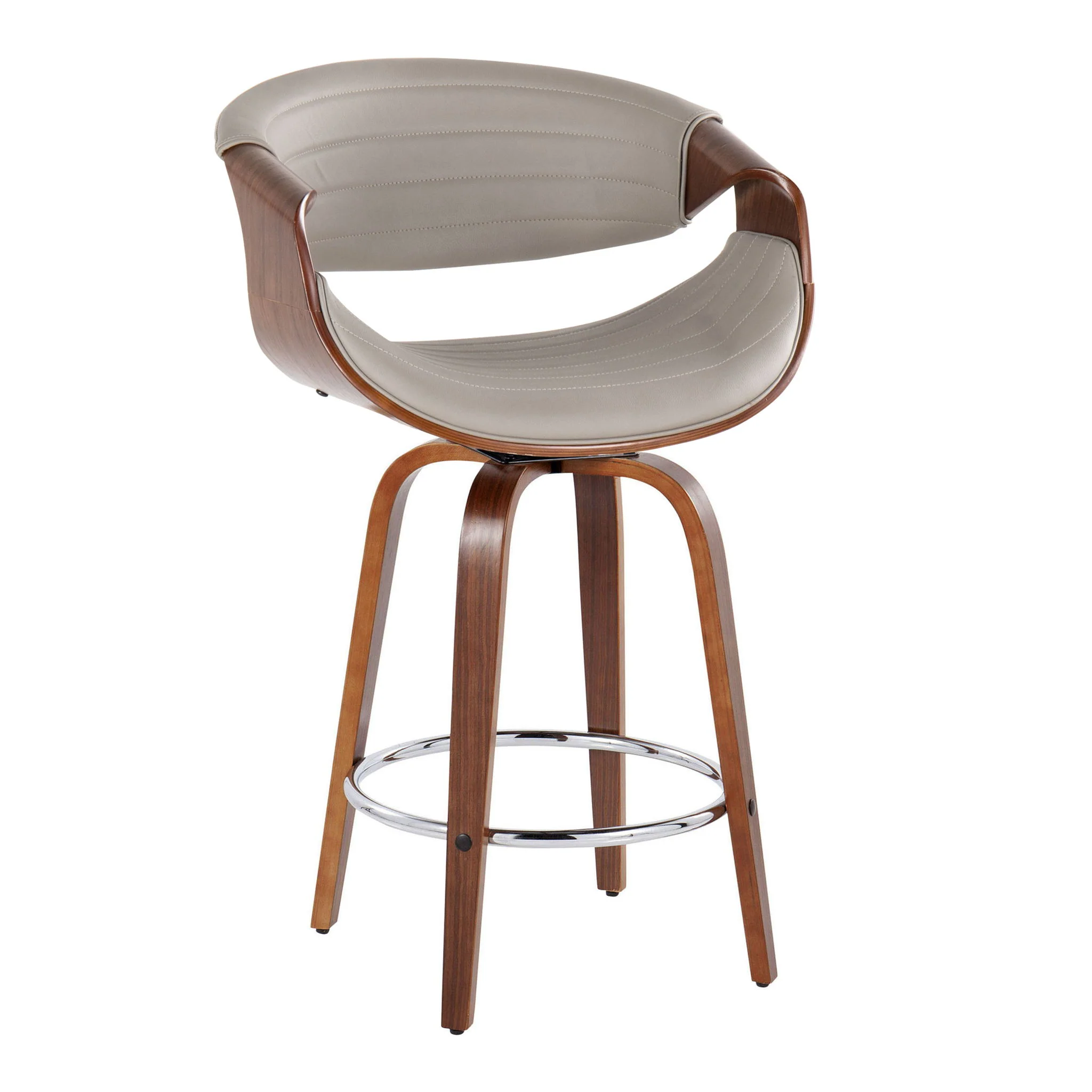 Symphony - Mid Century Modern Fixed Height Counter Stool & Swivel With Round Footrest (Set of 2) - Image 8