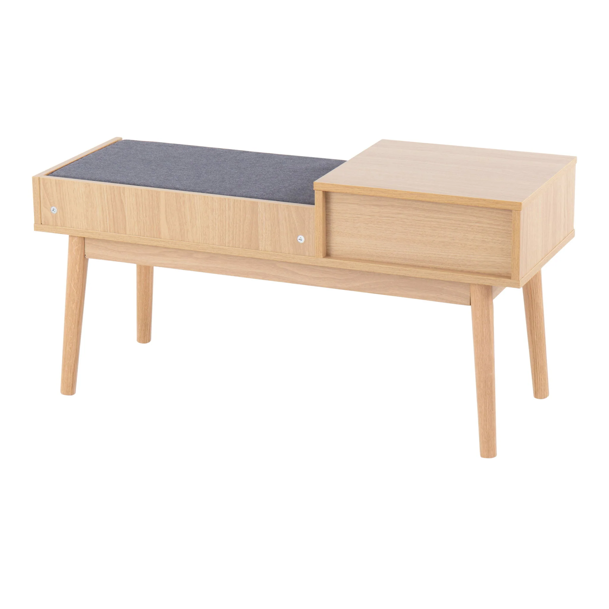 Telephone Contemporary Bench With Pull Out Drawer - Image 6