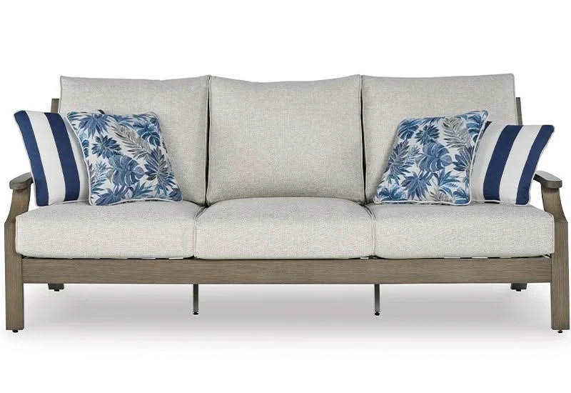 Texas Ranch Outdoor All Weather Sofa with Cushions and Throw Pillows - Image 2