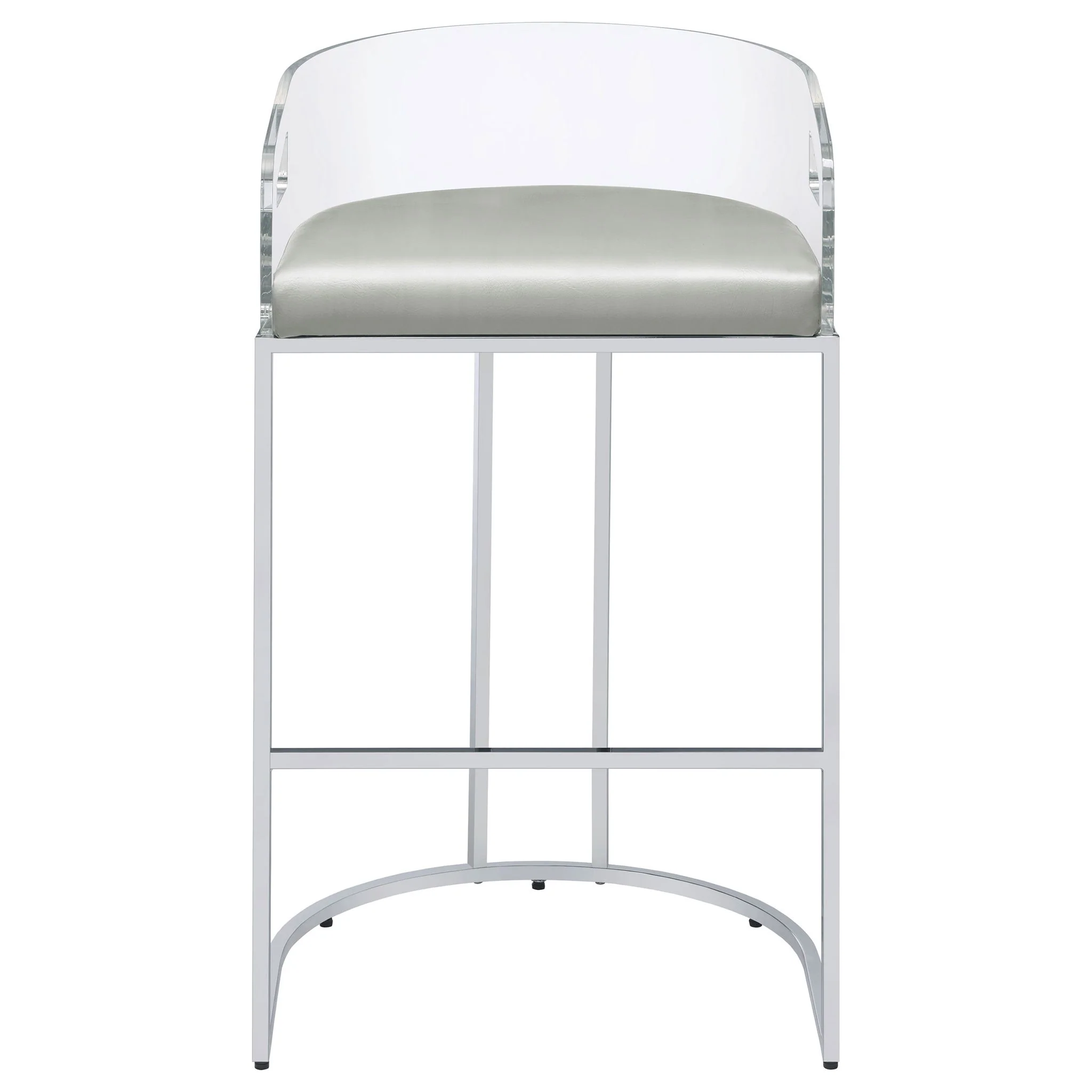 Thermosolis Clear Acrylic Bar Chair Chrome (Set of 2) - Image 4