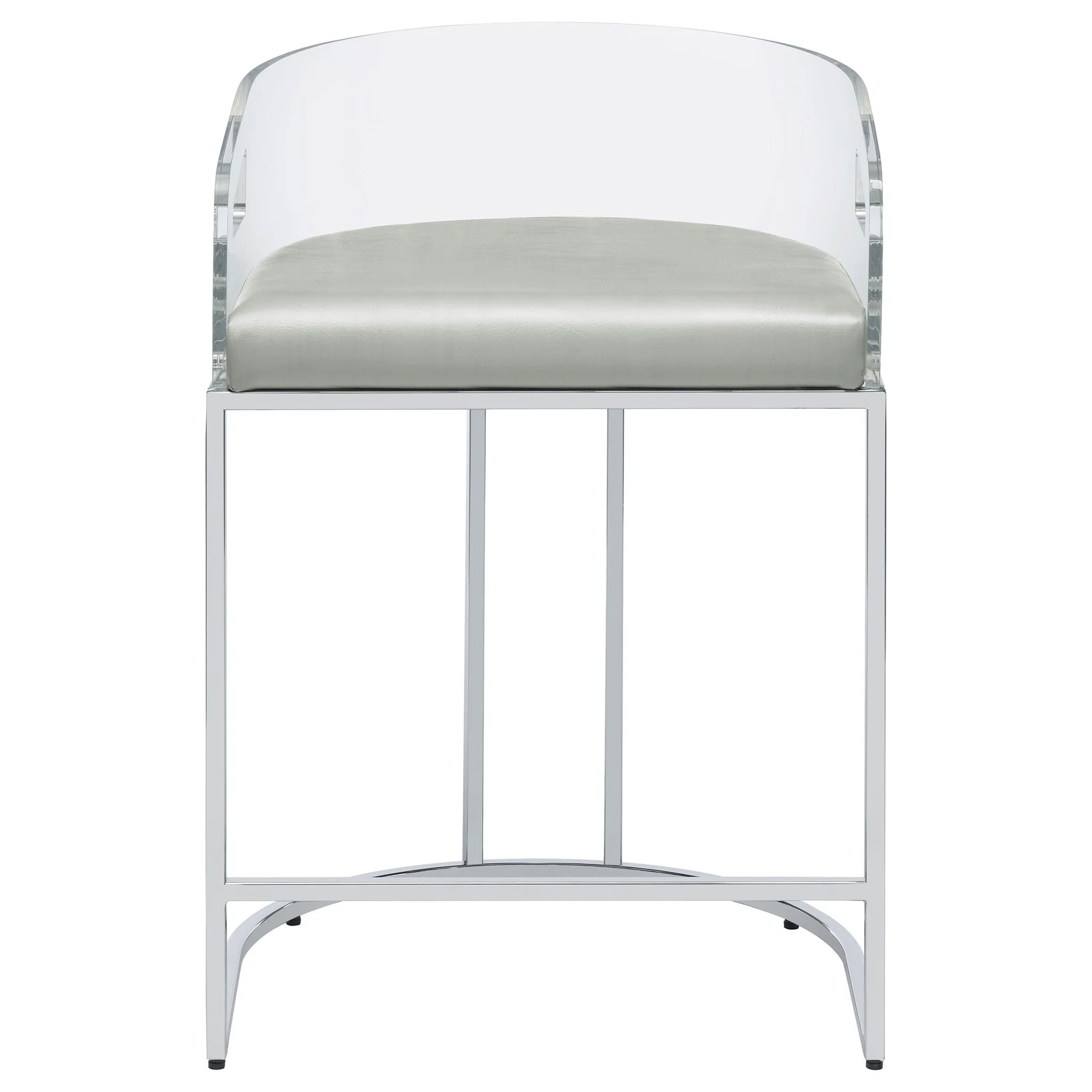 Thermosolis Clear Acrylic Counter Chair Chrome (Set of 2) - Image 2