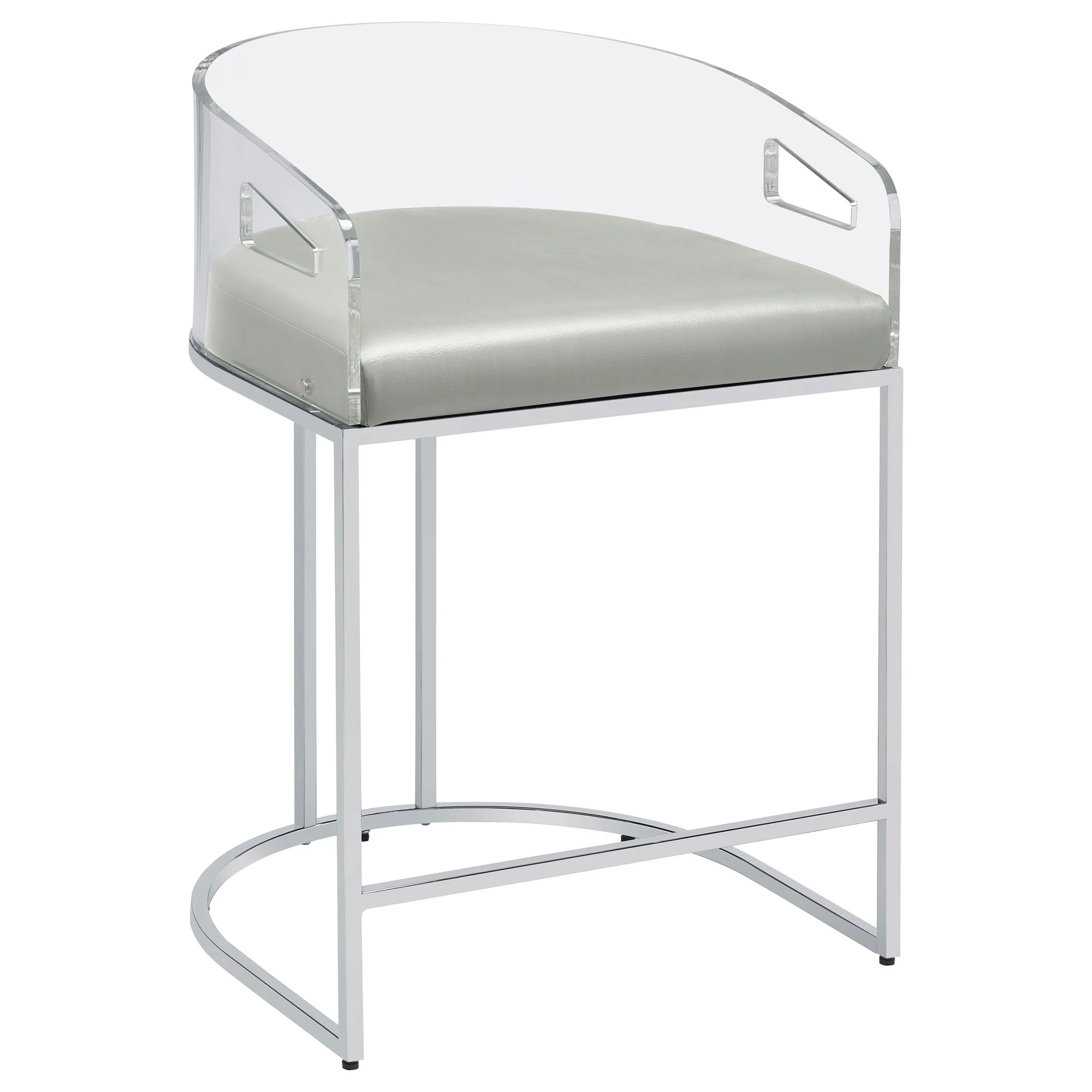 Thermosolis Clear Acrylic Counter Chair Chrome (Set of 2) - Image 4