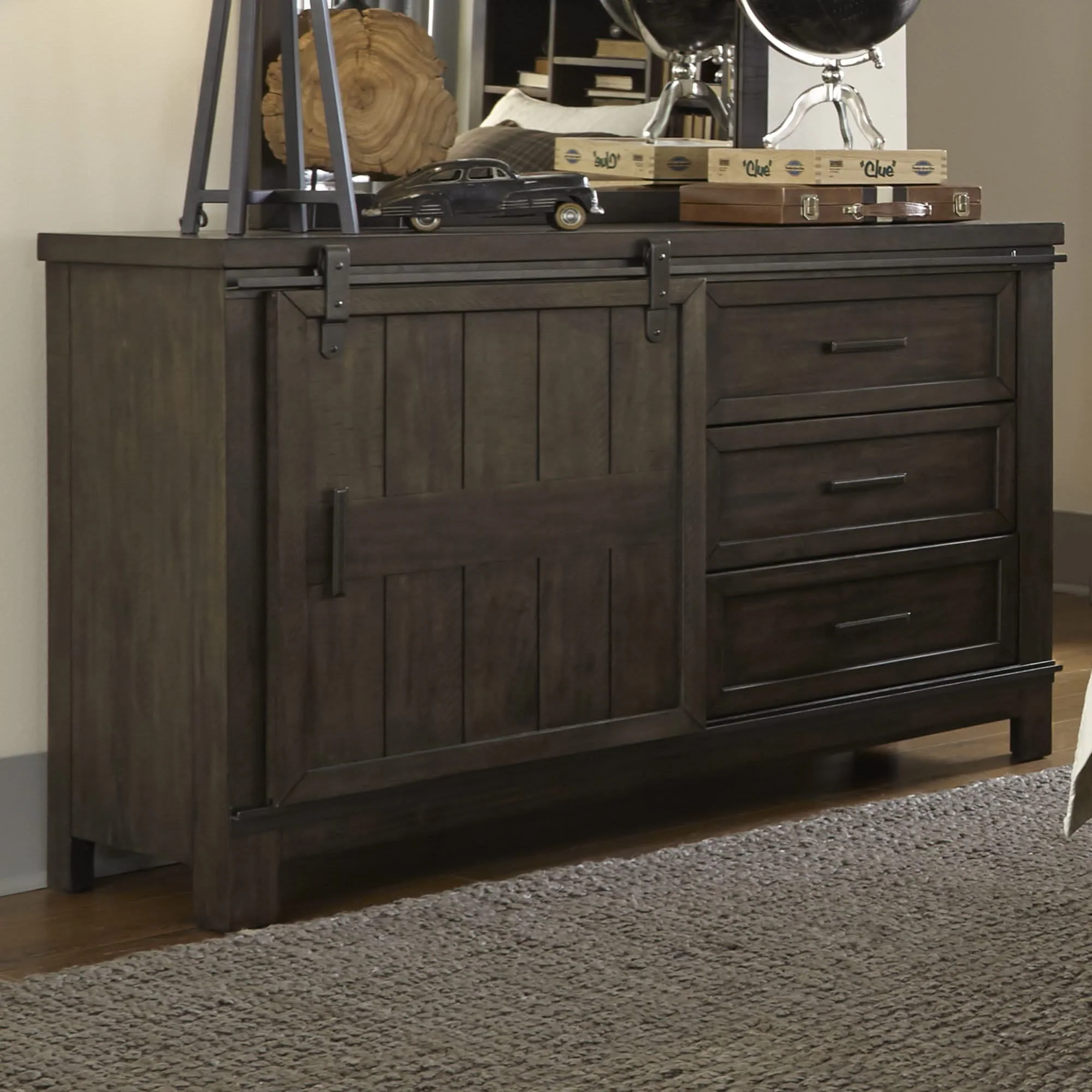 Thornwood Hills - Barn Door Dresser - Rock Beaten Brown - Image 3