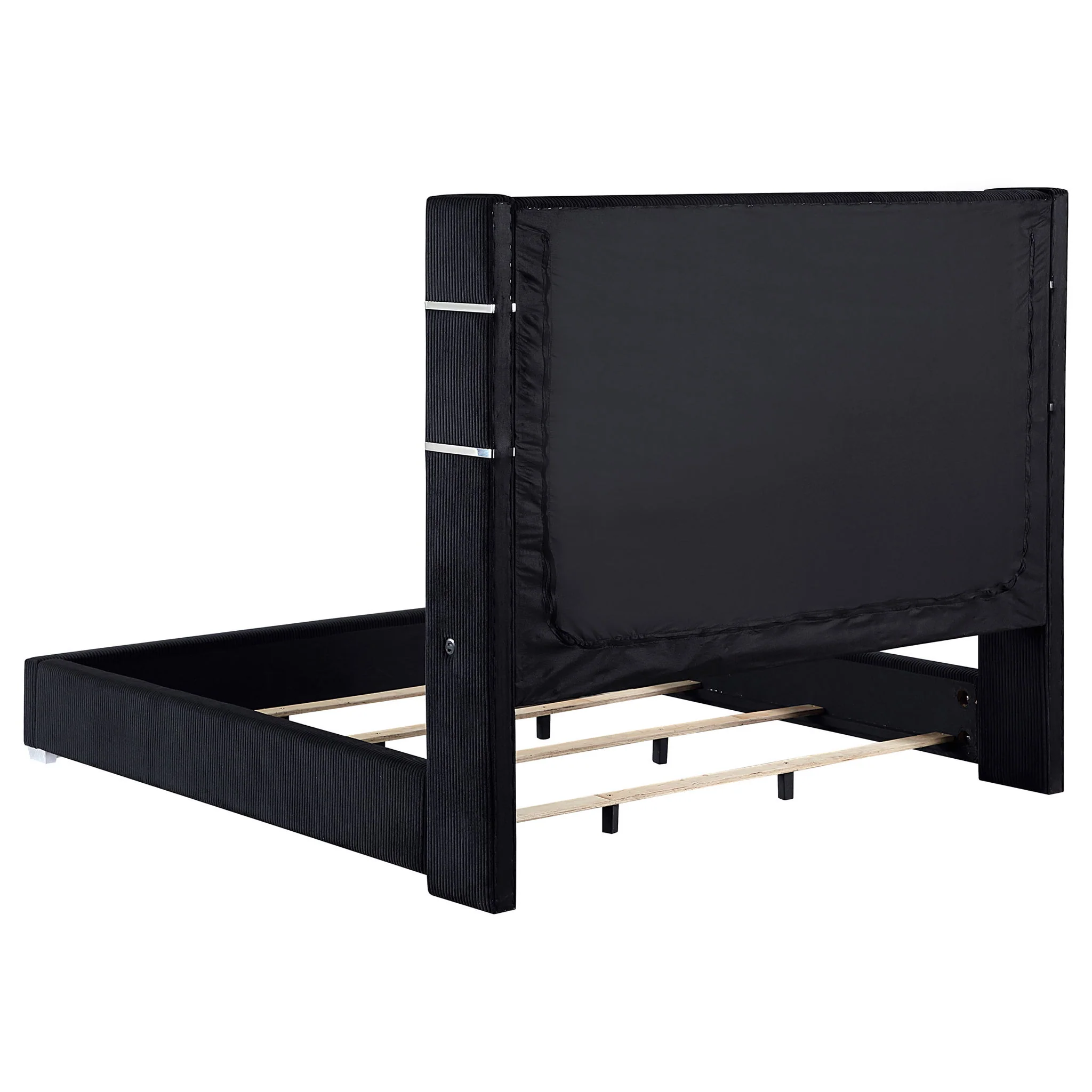 Tisdall Upholstered Queen Flame Visualizer Bed Black - Image 3