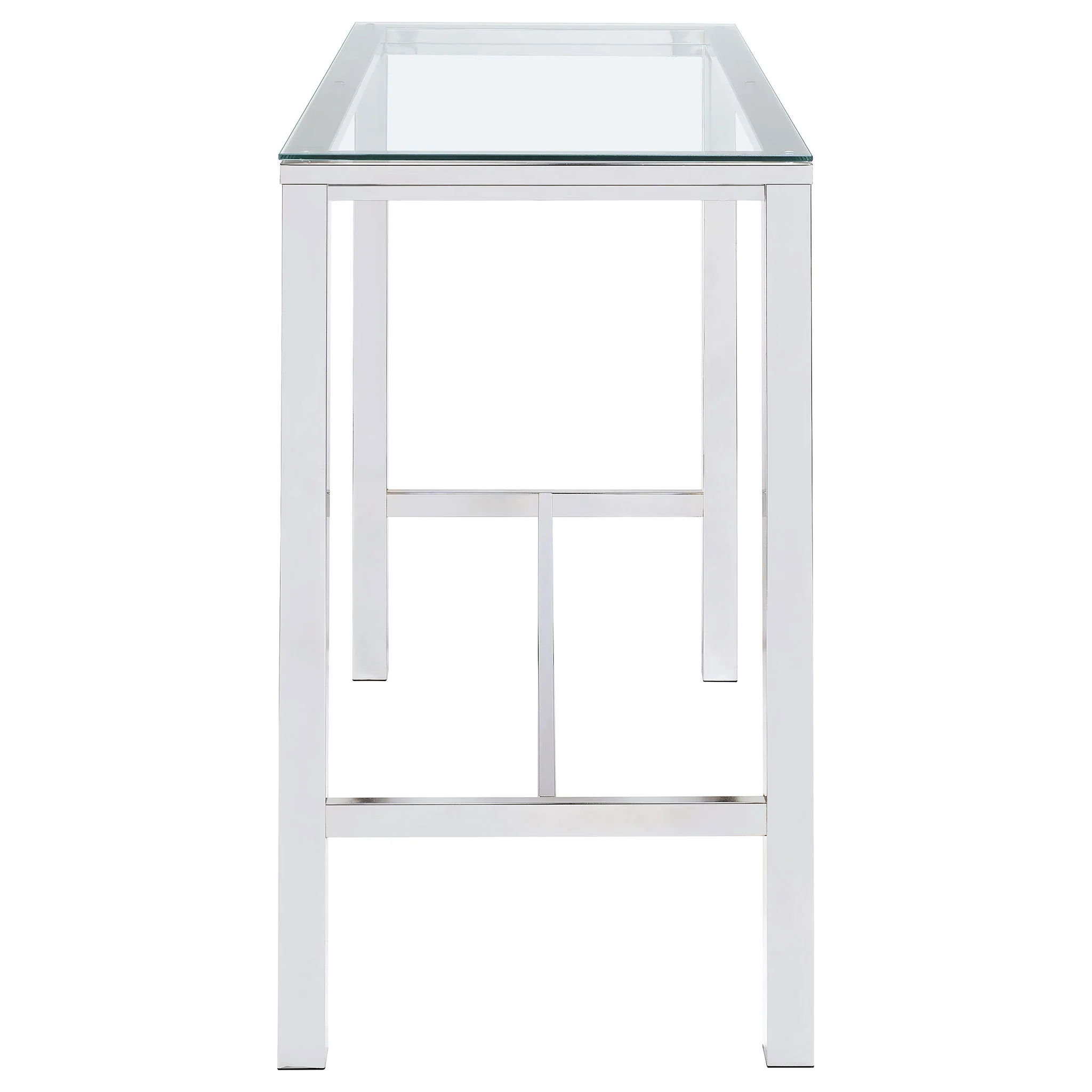 Tolbert Rectangular 47-inch Glass Top Pub Bar Table Chrome - Image 2