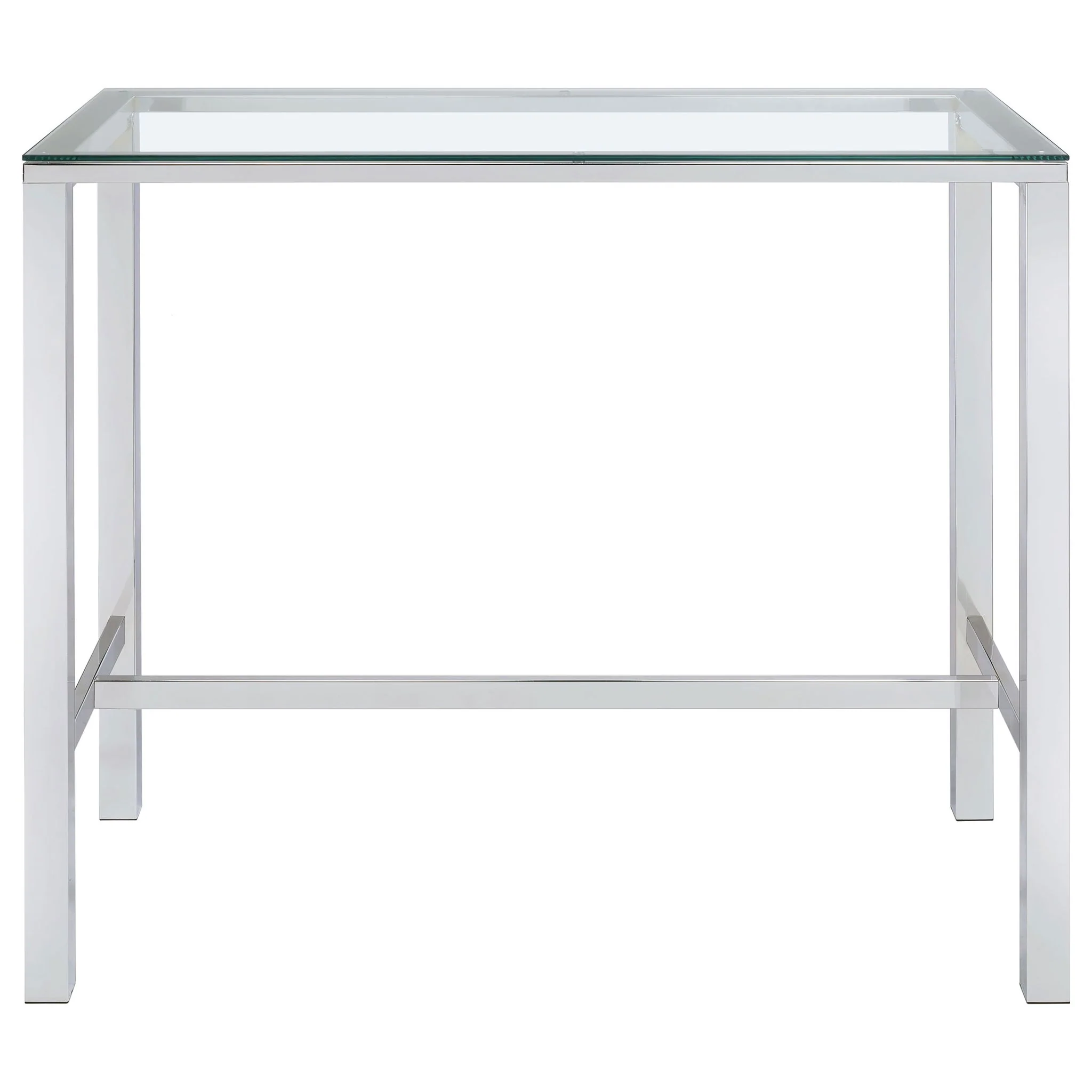Tolbert Rectangular 47-inch Glass Top Pub Bar Table Chrome - Image 4