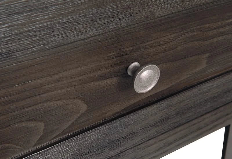 Toldeo Gray Modern Rustic Rectangular End Table with USB Ports and Outlets - Image 9