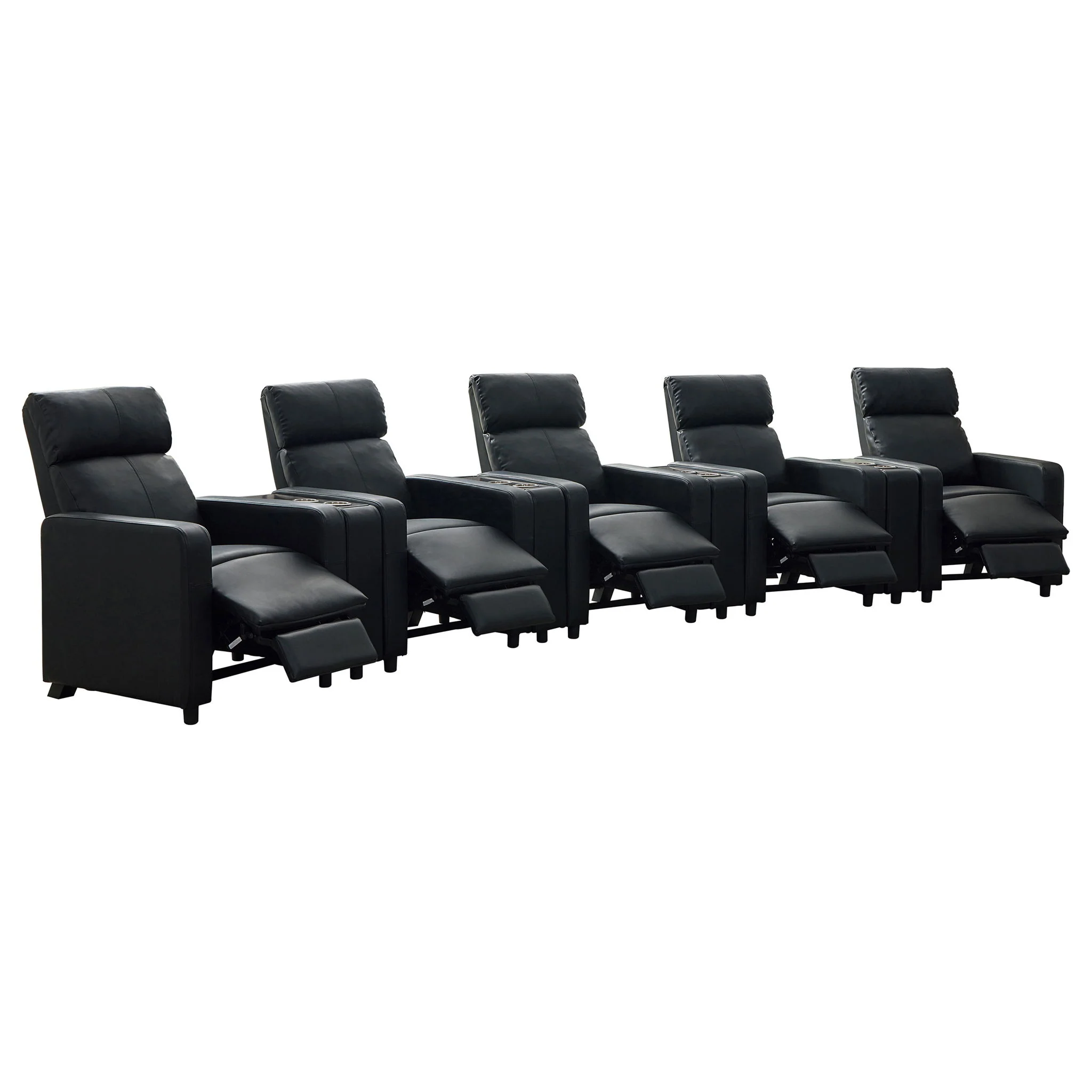 Toohey Upholstered Tufted Recliner Living Room Set Black - Image 2