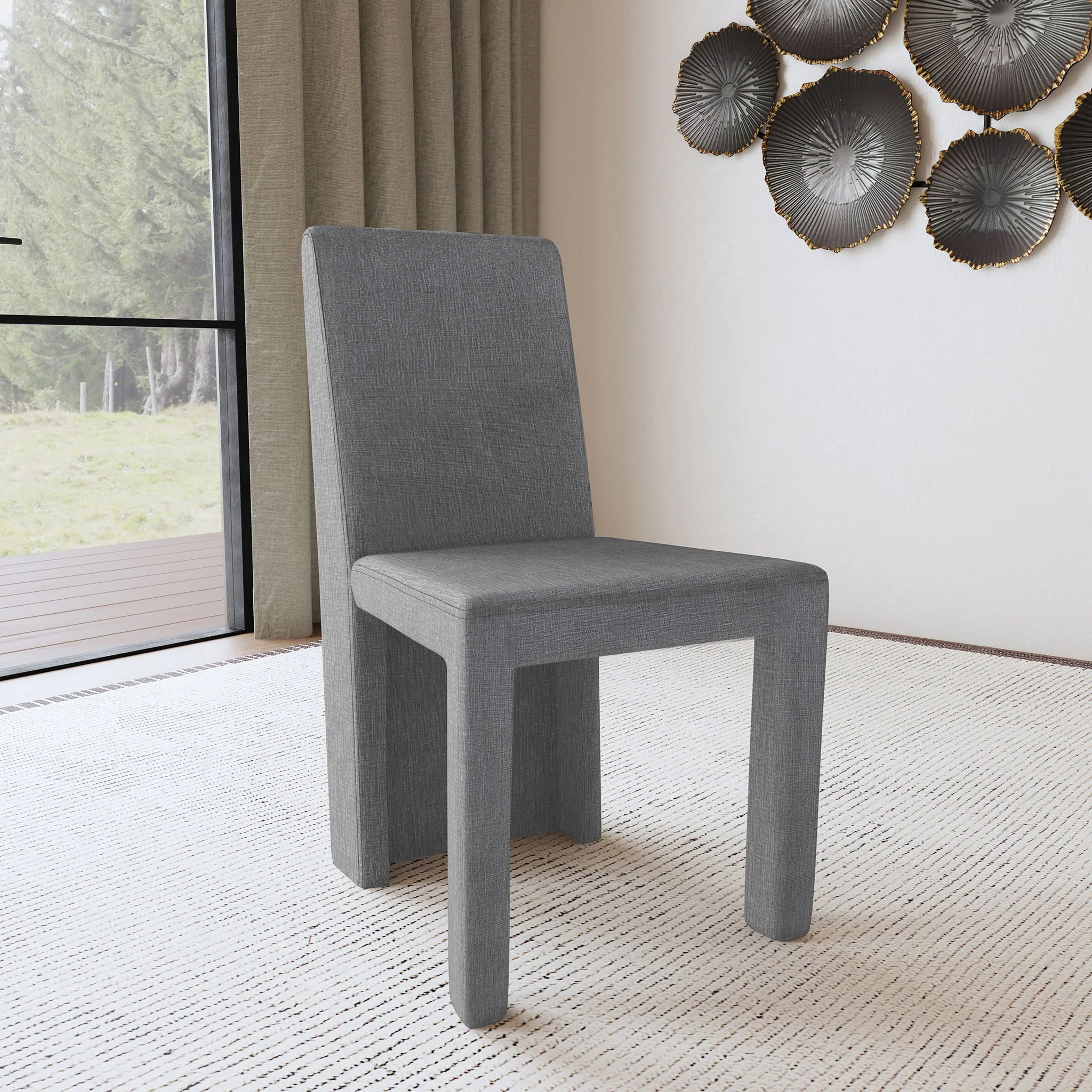 Tordera Velvet Upholstered Dining Side Chair Grey (Set of 2) - Image 4