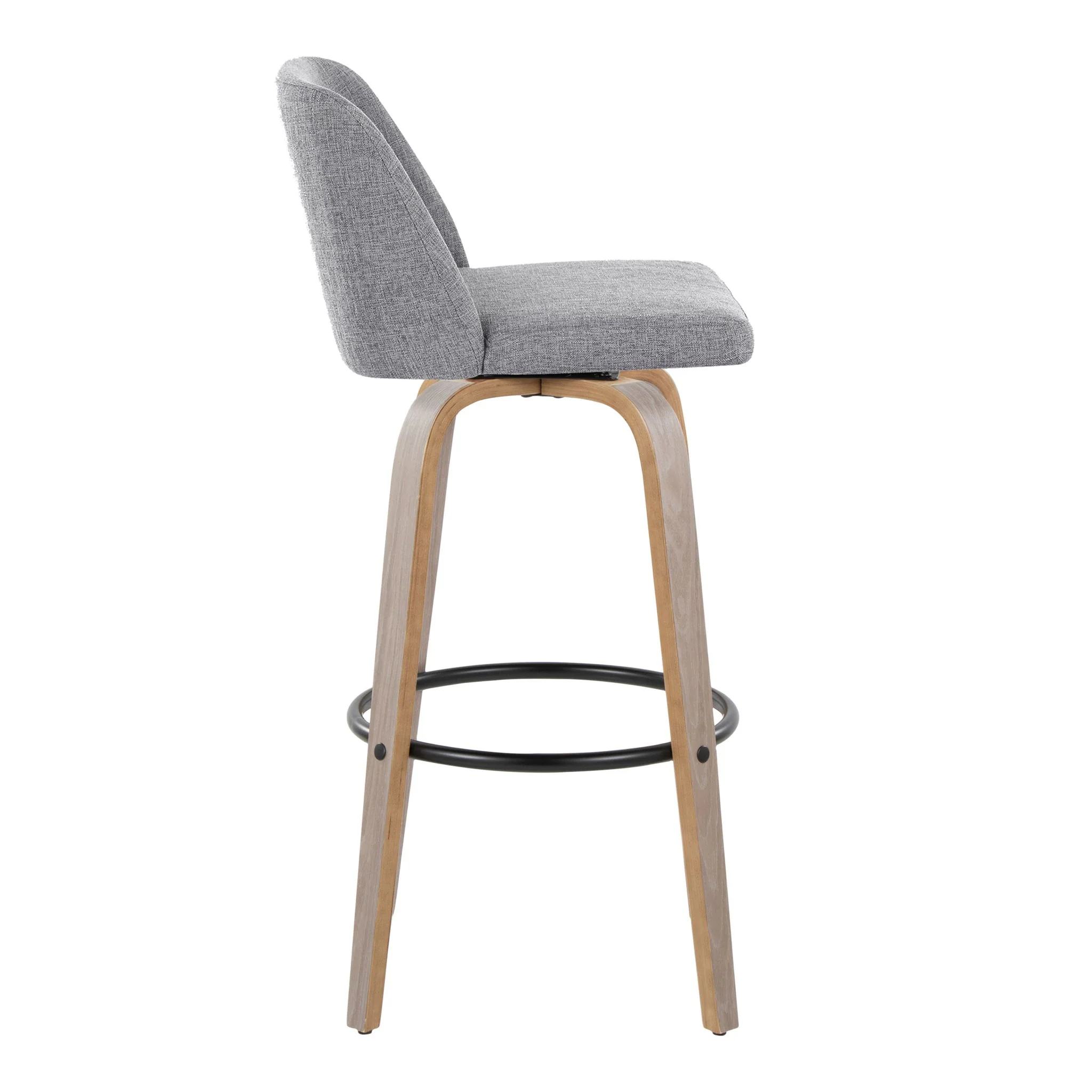 Toriano - Contemporary Fixed Height Barstool With Swivel With Round Footrest Comfort And Style (Set of 2) - Image 4