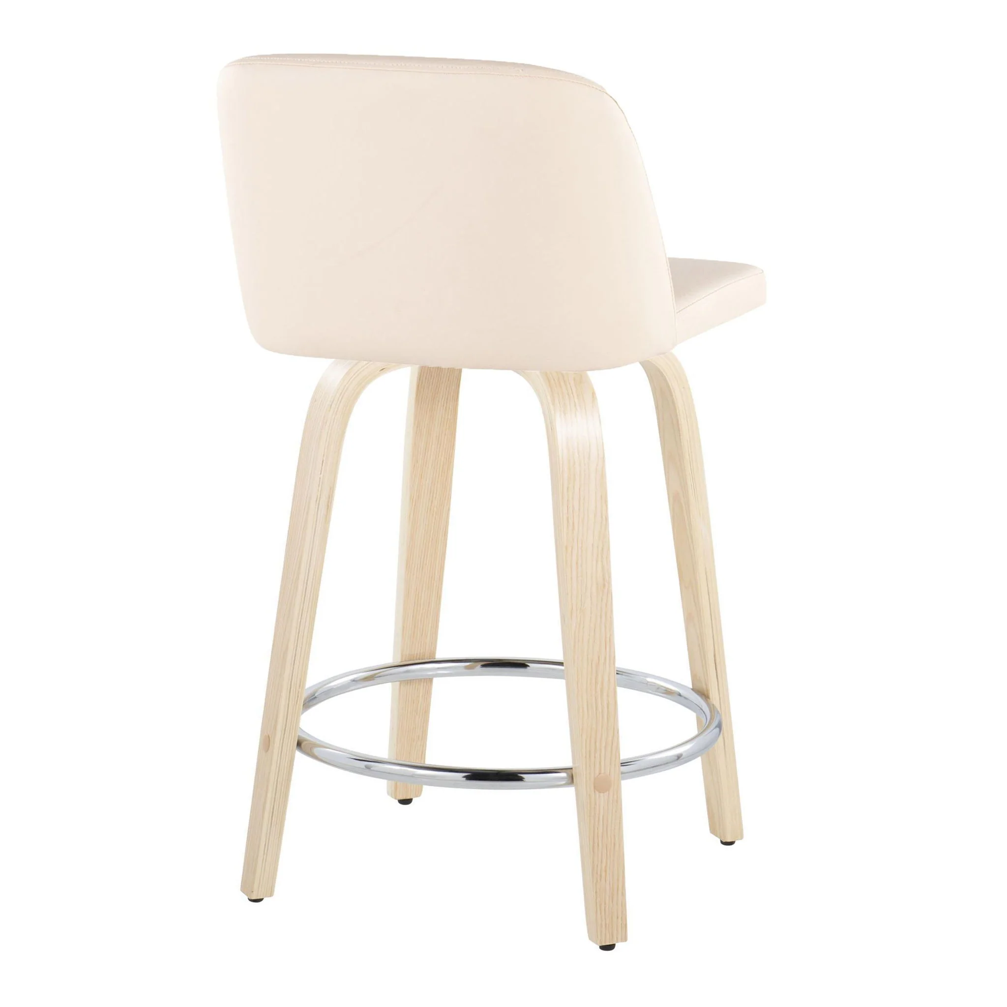 Toriano - Contemporary Fixed Height Counter Stool & Swivel And Round Footrest (Set of 2) - Image 7