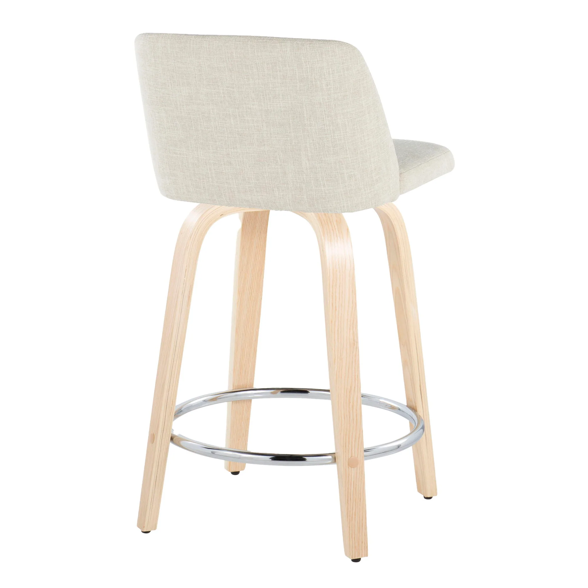 Toriano - Contemporary Fixed Height Counter Stool Swivel With Round Footrest (Set of 2) - Image 3