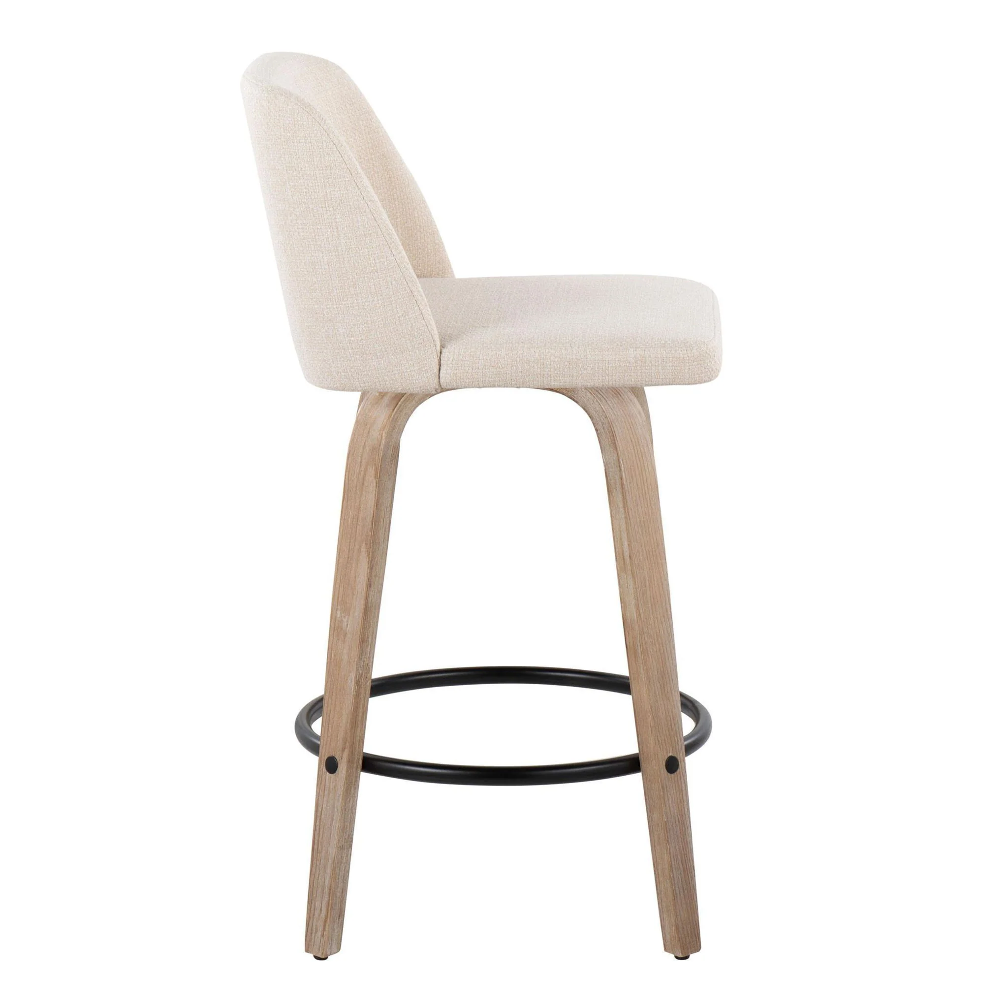 Toriano - Contemporary Fixed-Height Counter Stool & Swivel With Round Footrest (Set of 2) - Image 13