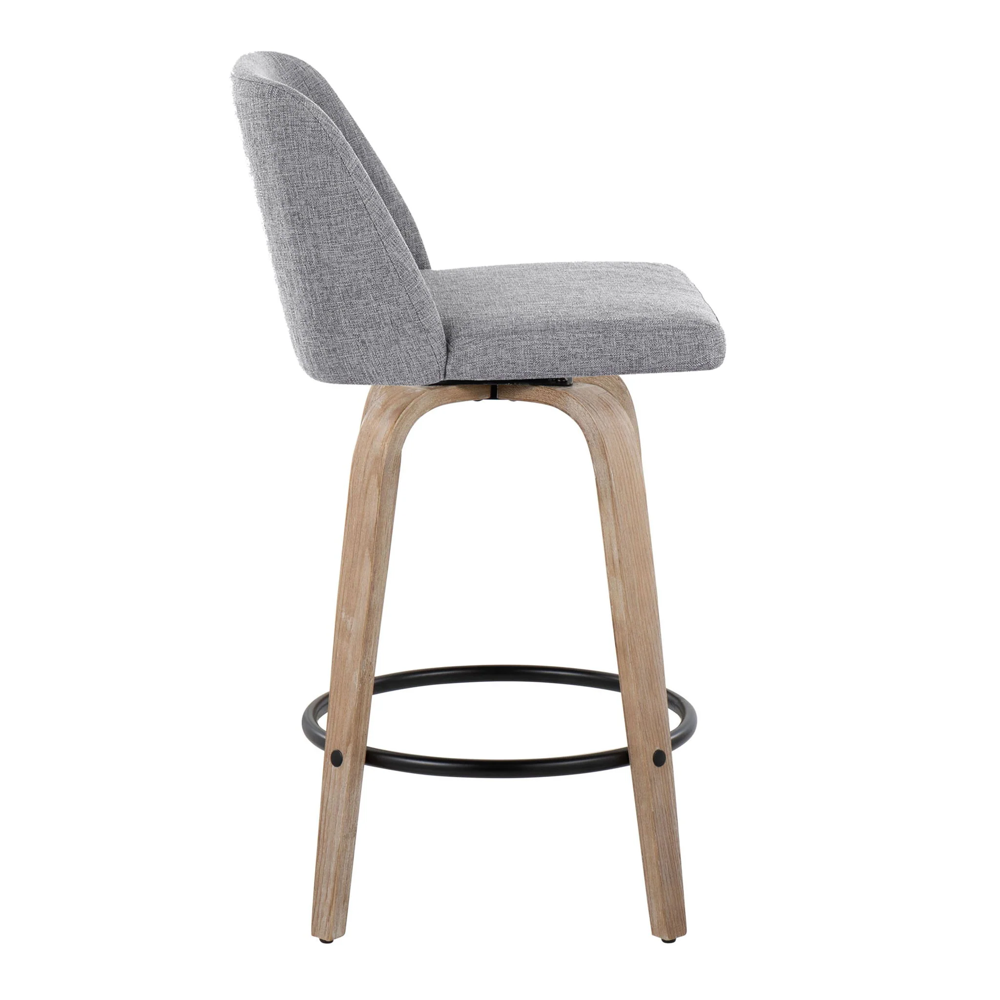 Toriano - Contemporary Fixed-Height Counter Stool & Swivel With Round Footrest (Set of 2) - Image 16