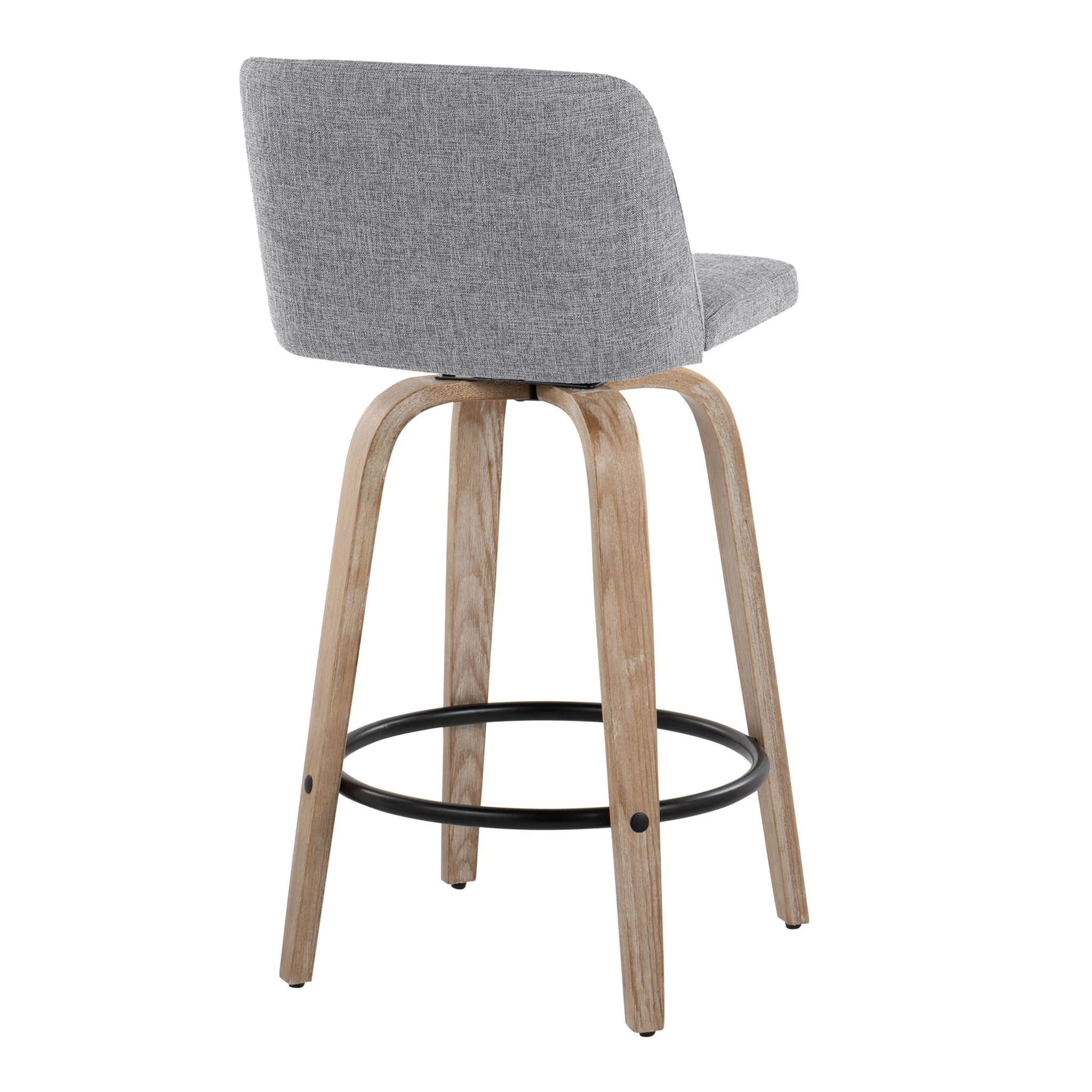Toriano - Contemporary Fixed-Height Counter Stool & Swivel With Round Footrest (Set of 2) - Image 7