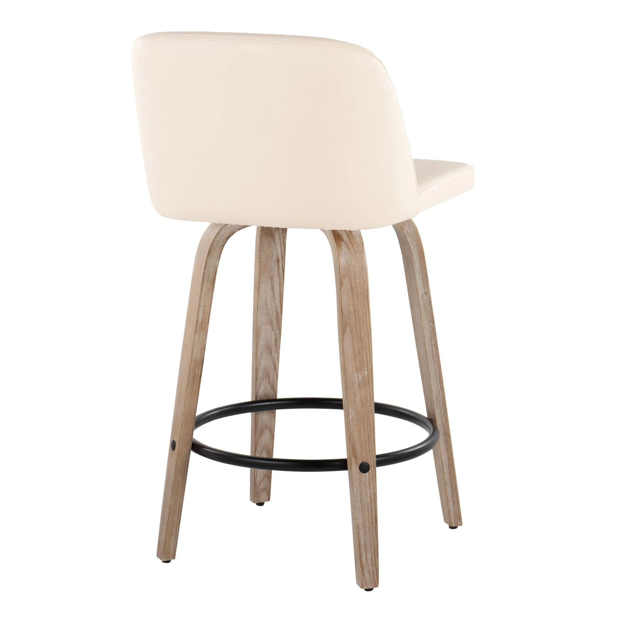 Toriano - Contemporary Fixed-Height Counter Stool & Swivel With Round Footrest (Set of 2) - Image 8