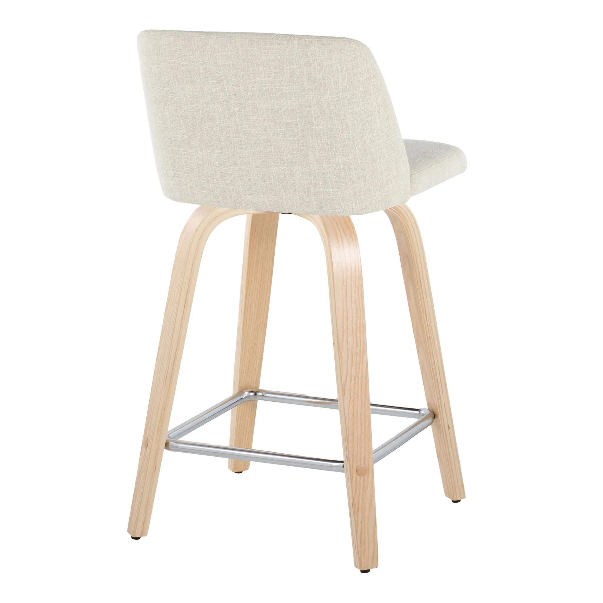 Toriano - Contemporary Fixed Height Counter Stool Swivel With Square Footrest (Set of 2) - Image 4