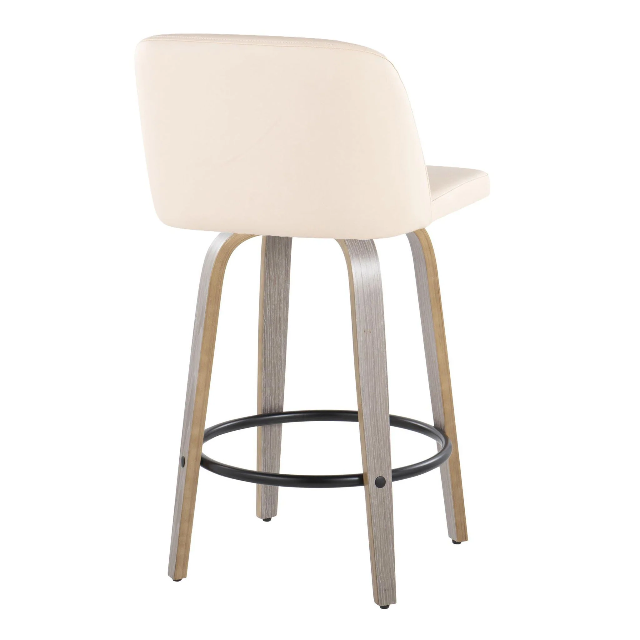 Toriano - Contemporary Fixed Height Counter Stool With Swivel & Round Footrest (Set of 2) - Image 9