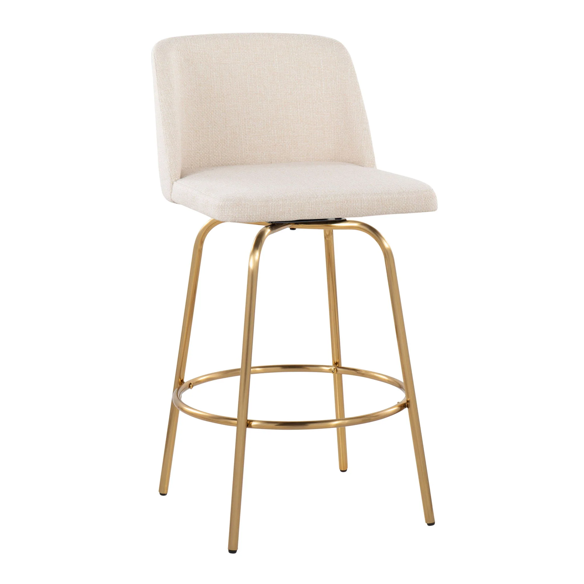 Toriano - Contemporary, Fixed Height Counter Stool With Swivel With Round Footrest (Set of 2) - Image 14