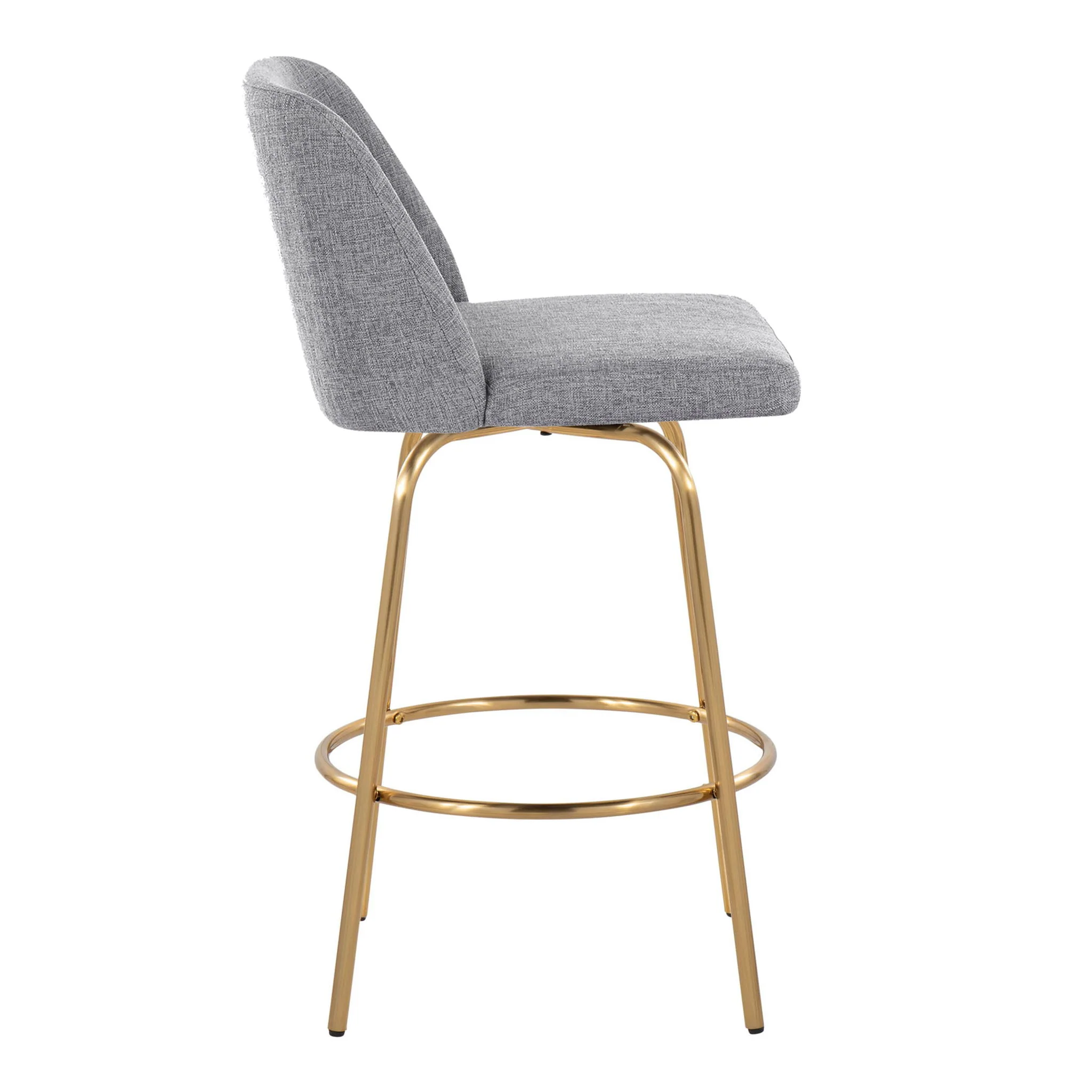 Toriano - Contemporary, Fixed Height Counter Stool With Swivel With Round Footrest (Set of 2) - Image 6
