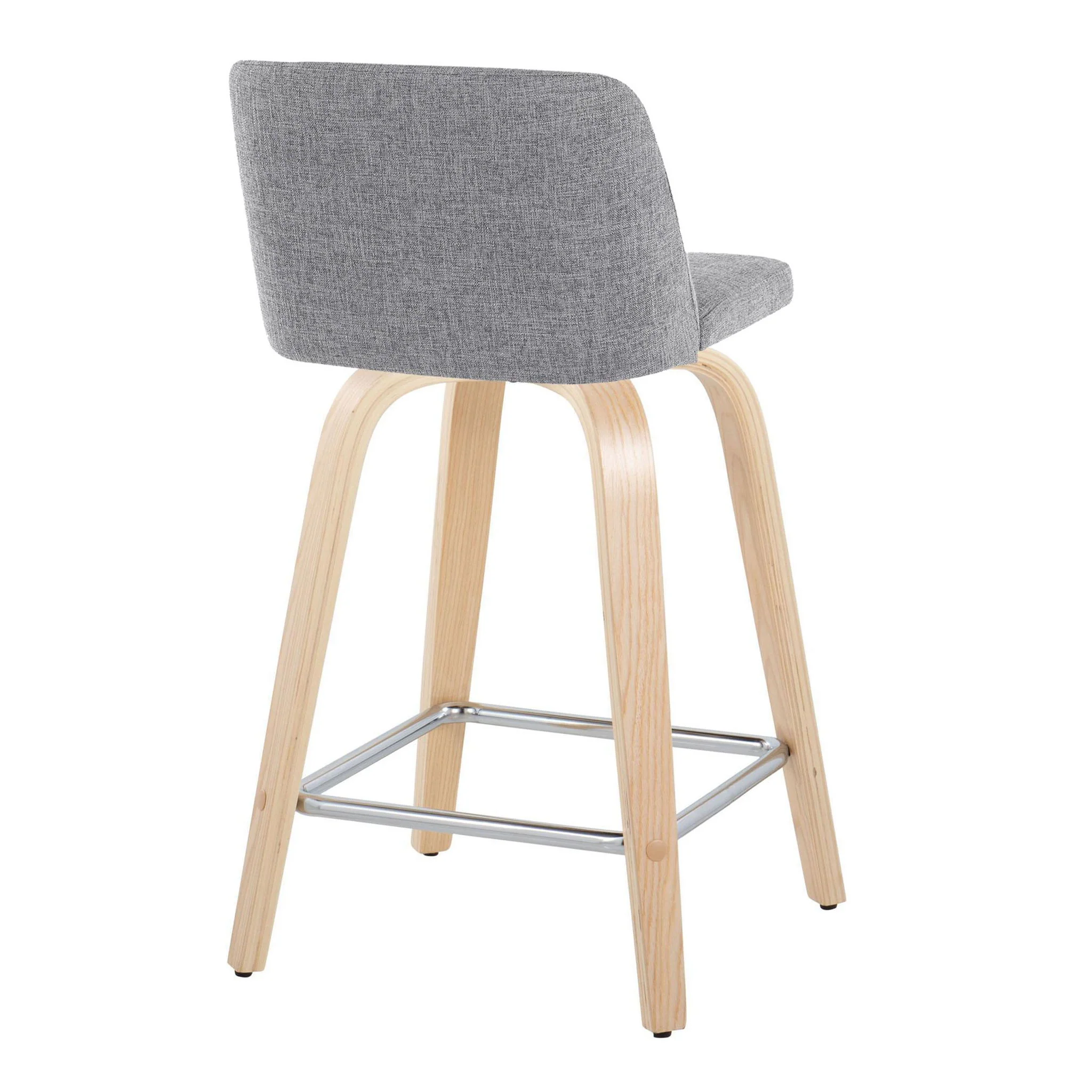 Toriano - Contemporary Fixed Height Counter Stool With Swivel With Square Footrest (Set of 2) - Image 10