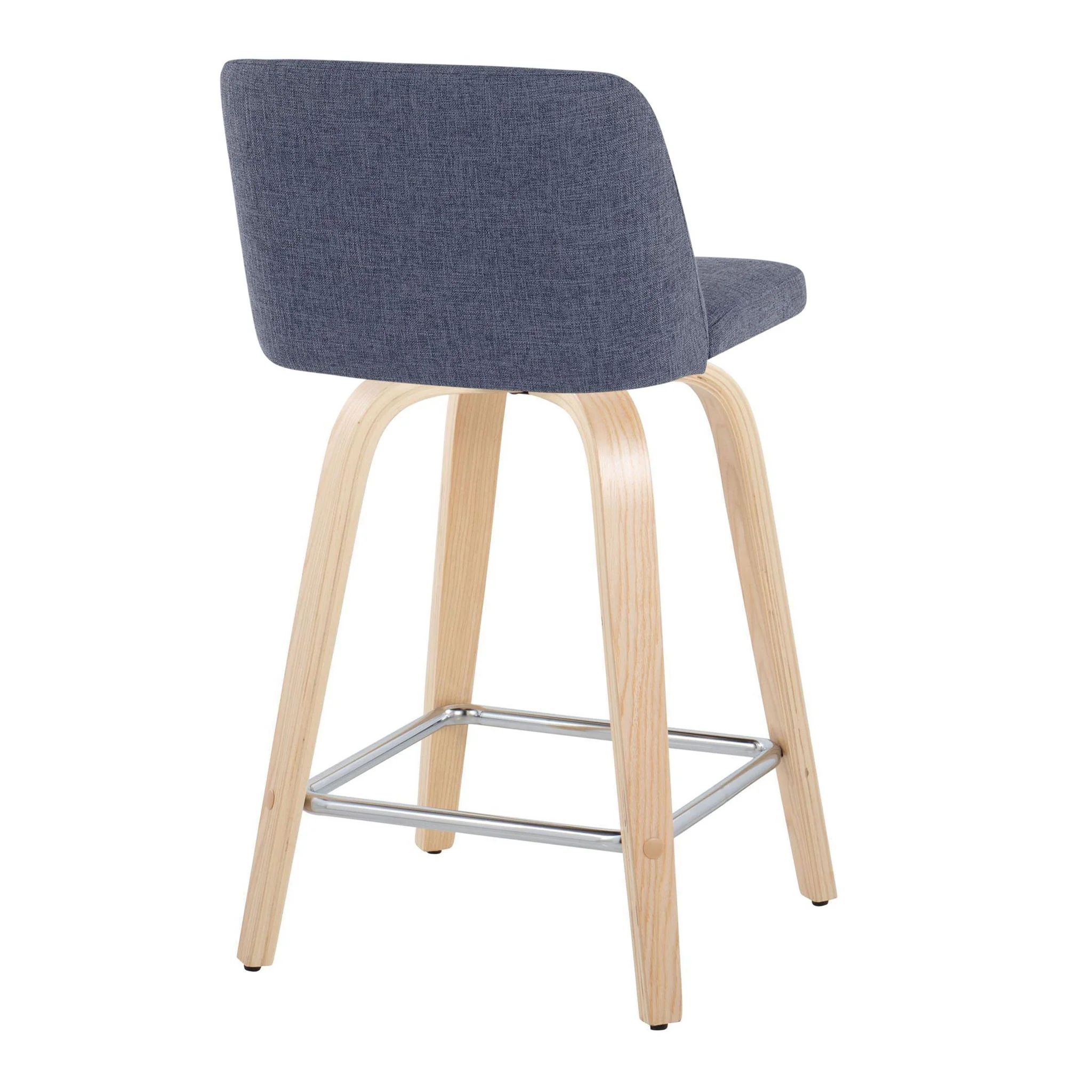 Toriano - Contemporary Fixed Height Counter Stool With Swivel With Square Footrest (Set of 2) - Image 13
