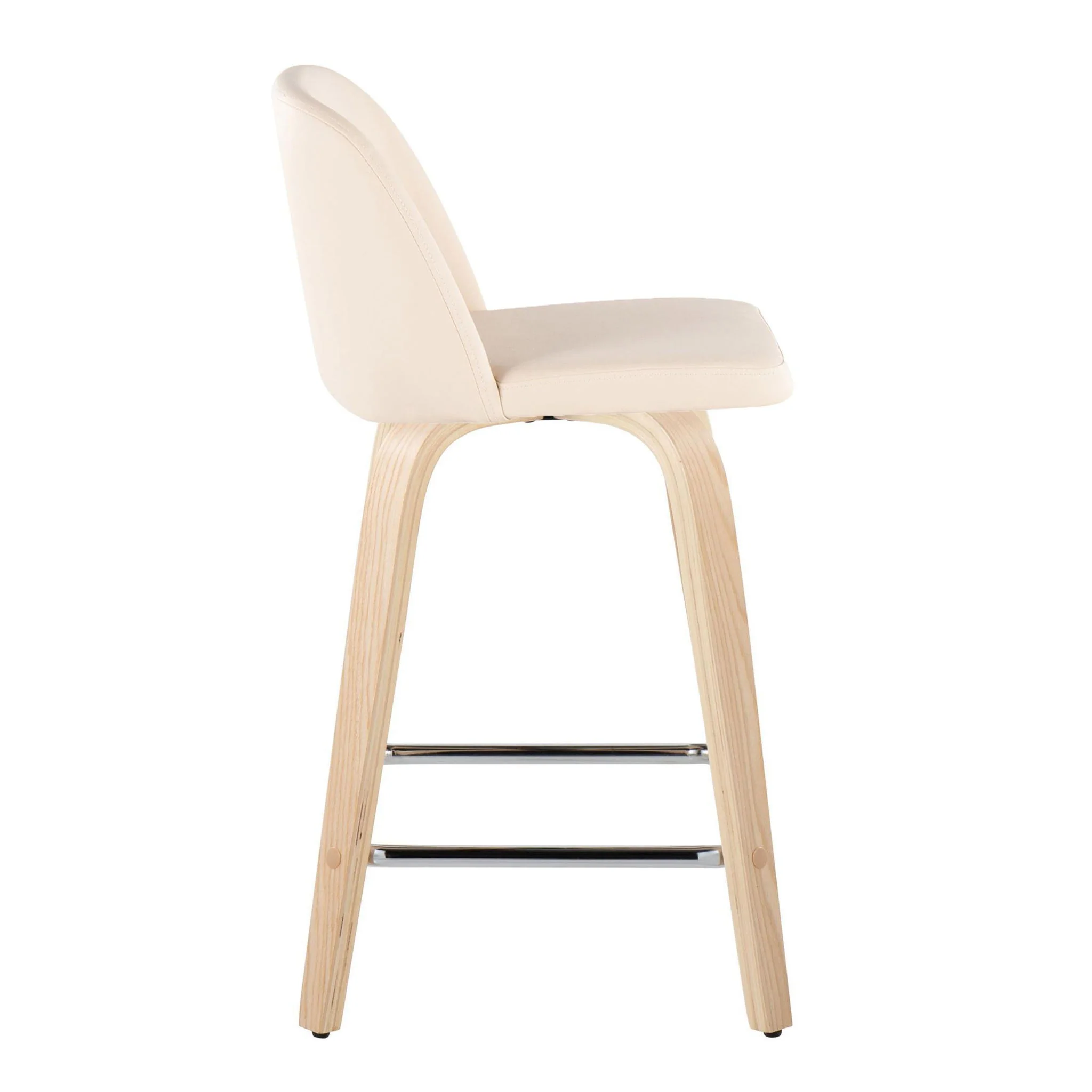 Toriano - Contemporary Fixed Height Counter Stool With Swivel With Square Footrest (Set of 2) - Image 14