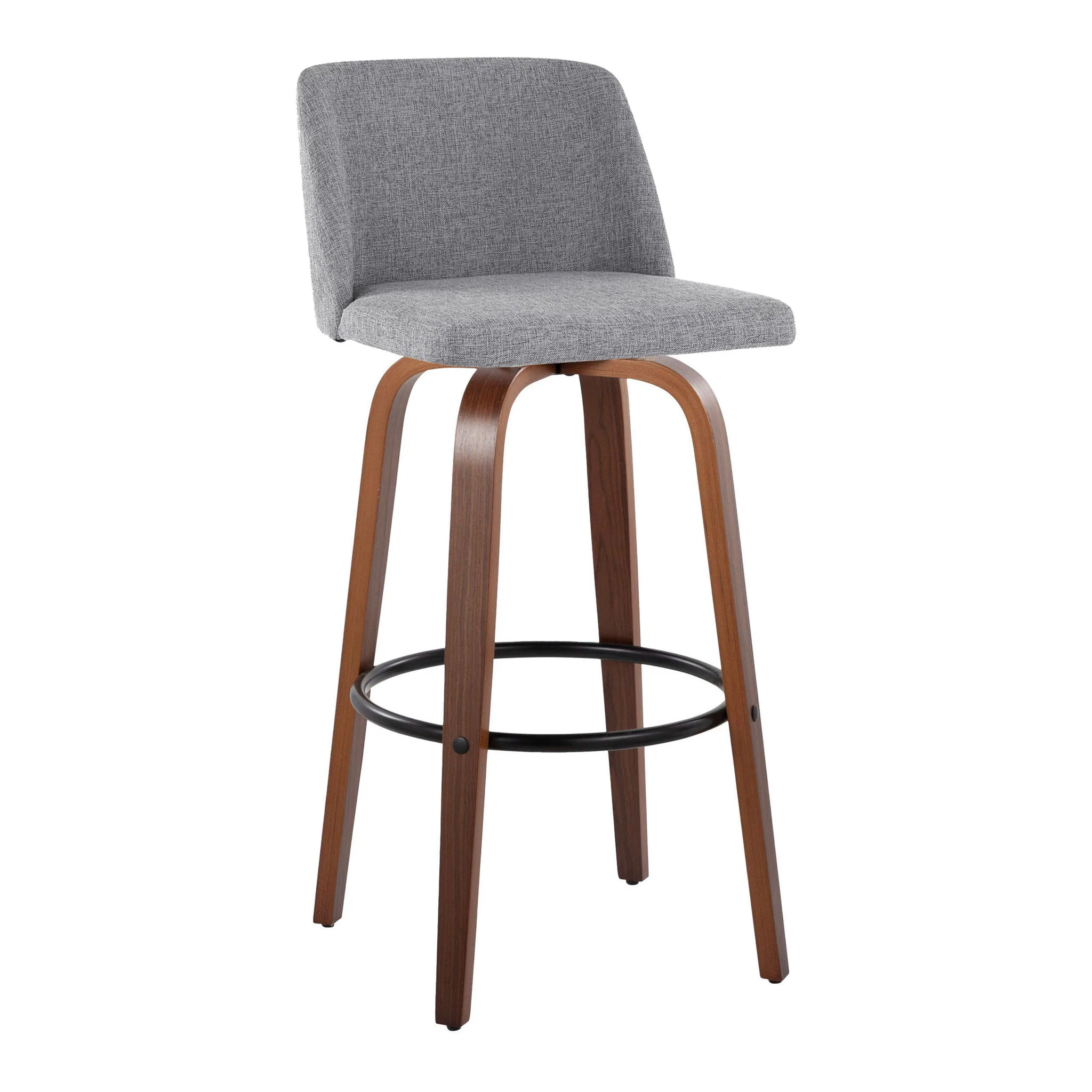 Toriano - Mid Century Modern Fixed Height Barstool Swivel And Round Footrest (Set of 2) - Image 13